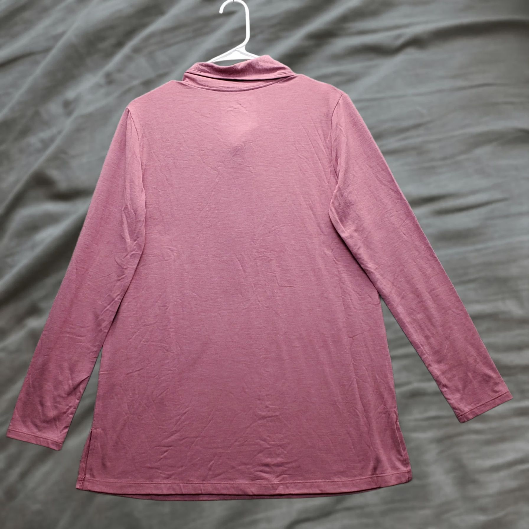 Vintage Cuddl Duds Tunic Top Womens Size S Pink Long Sleeve Mock Neck Slit Pullover Size S / US 4 / IT 40 - 1 Thumbnail