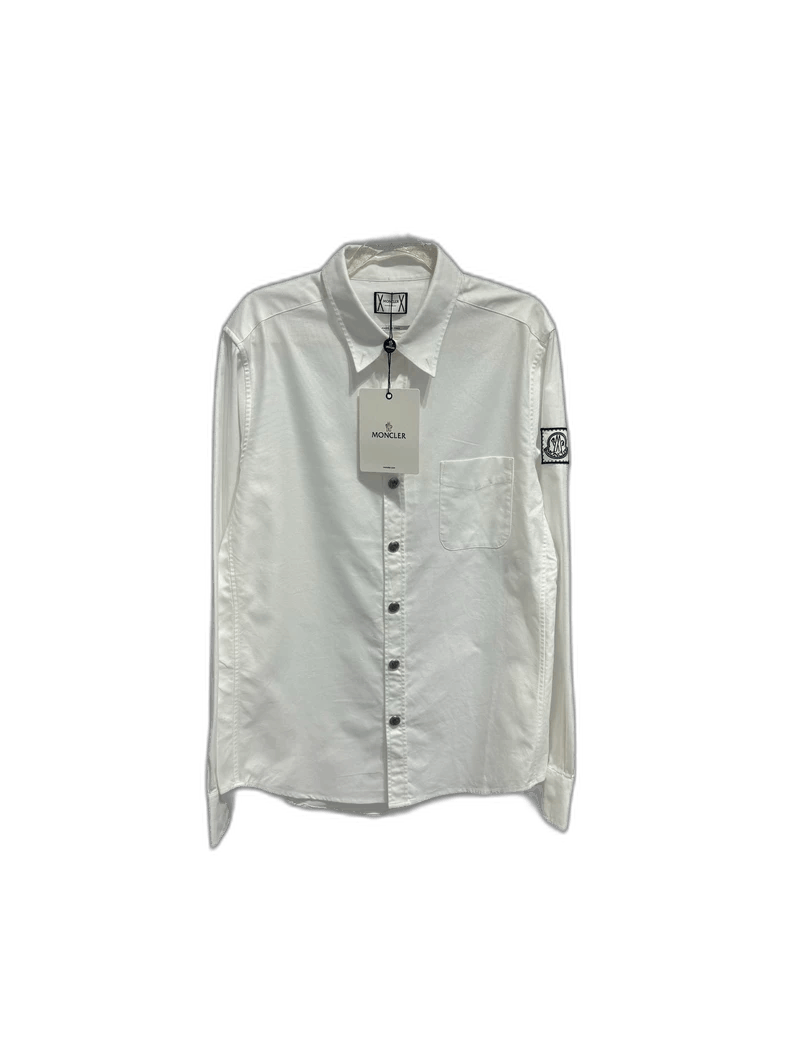 Moncler Moncler Limited White Logo Embroidered Shirt Size US M / EU 48-50 / 2 - 1 Thumbnail