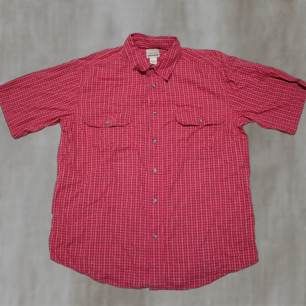 Urban Outfitters VINTAGE Outfitters Red Plaid Cotton Button-Up Shirt Men's Large Short Sleeve Bobby Socks Size US L / EU 52-54 / 3 - 1 Thumbnail
