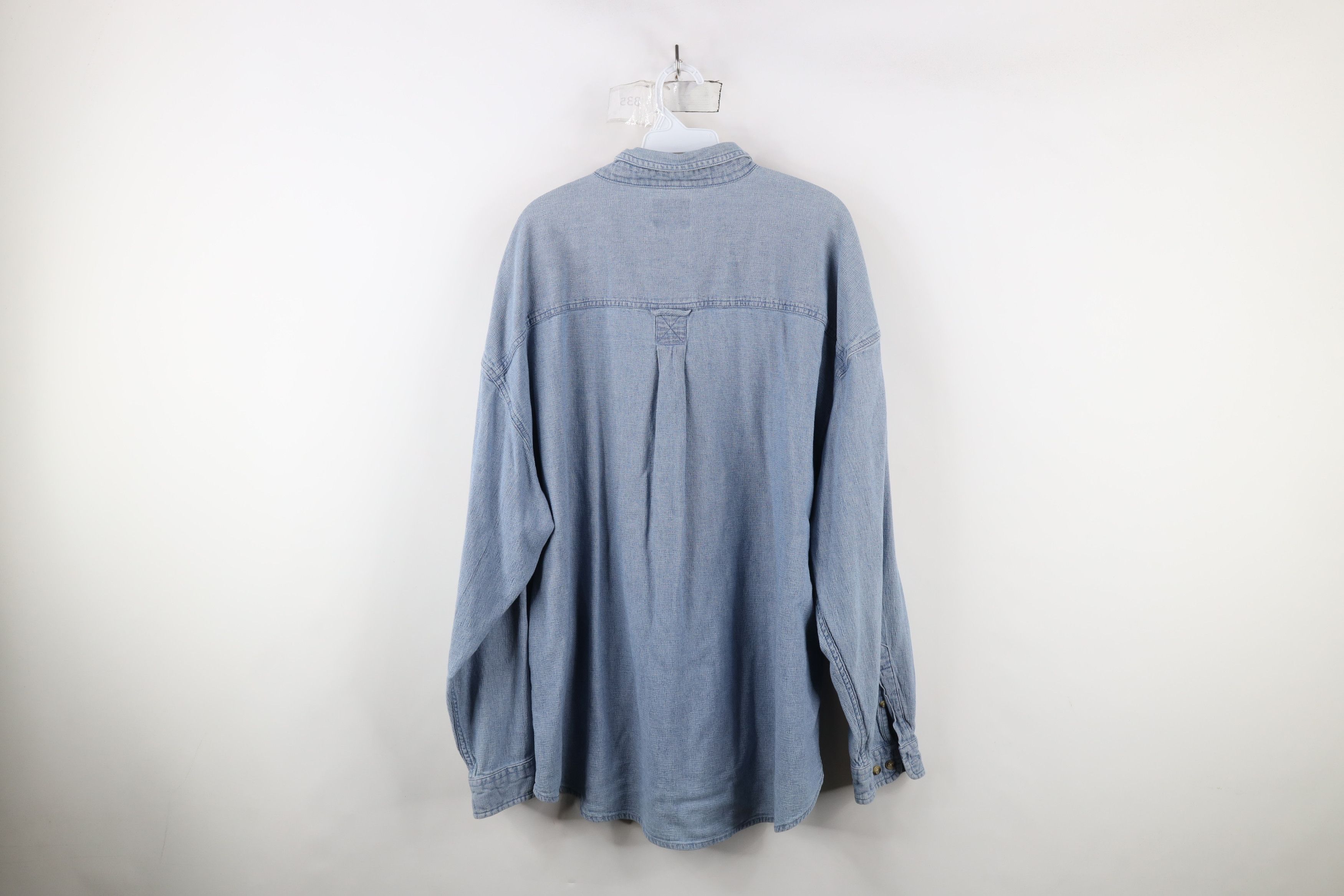 Vintage Vintage 90s University of Michigan Button Down Shirt Blue Size US XXL / EU 58 / 5 - 5 Thumbnail