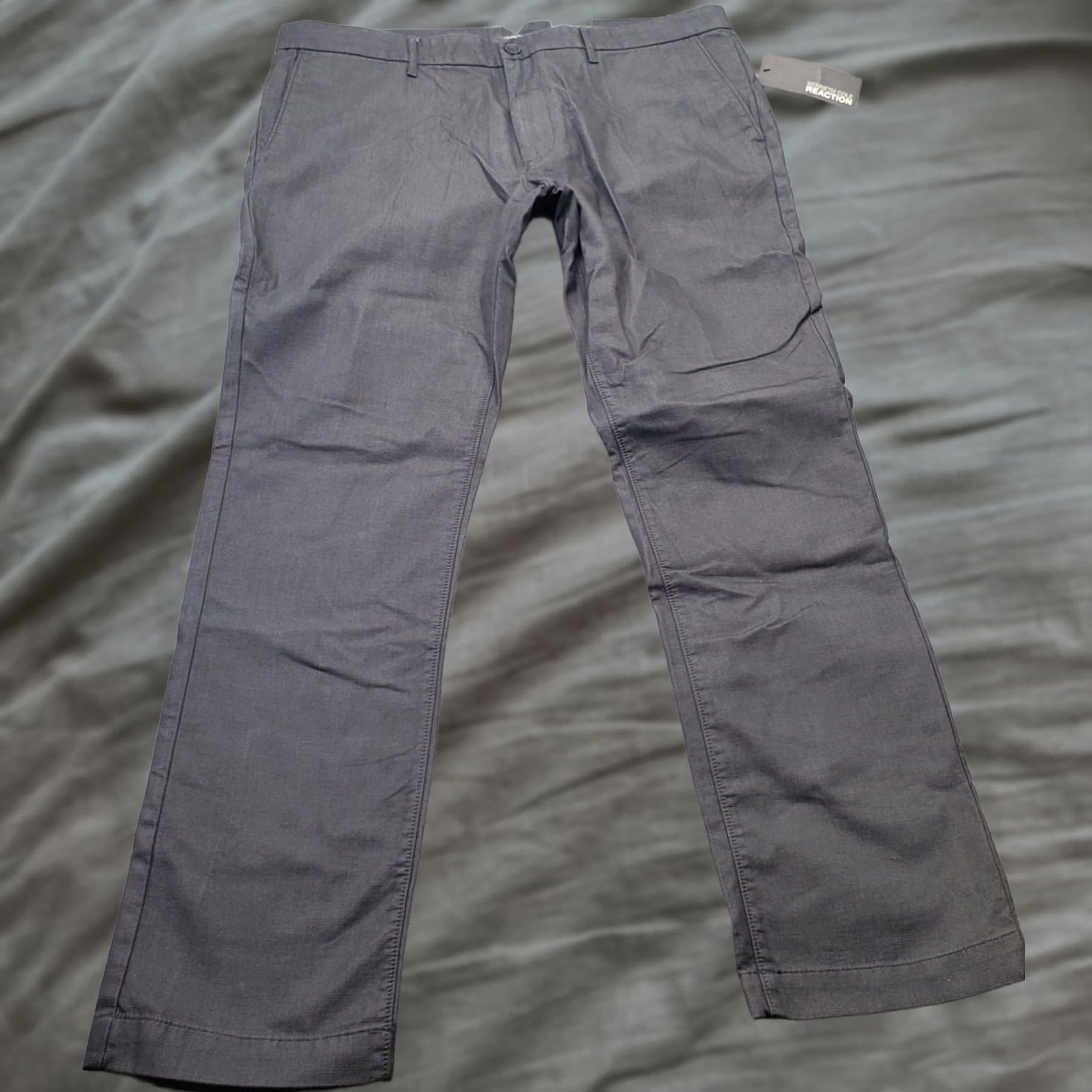 Kenneth Cole Kenneth Cole Reaction Pants Mens 36 Gray 36x32 Flat Front Slim Fit Straight Leg Size US 36 / EU 52 - 1 Thumbnail