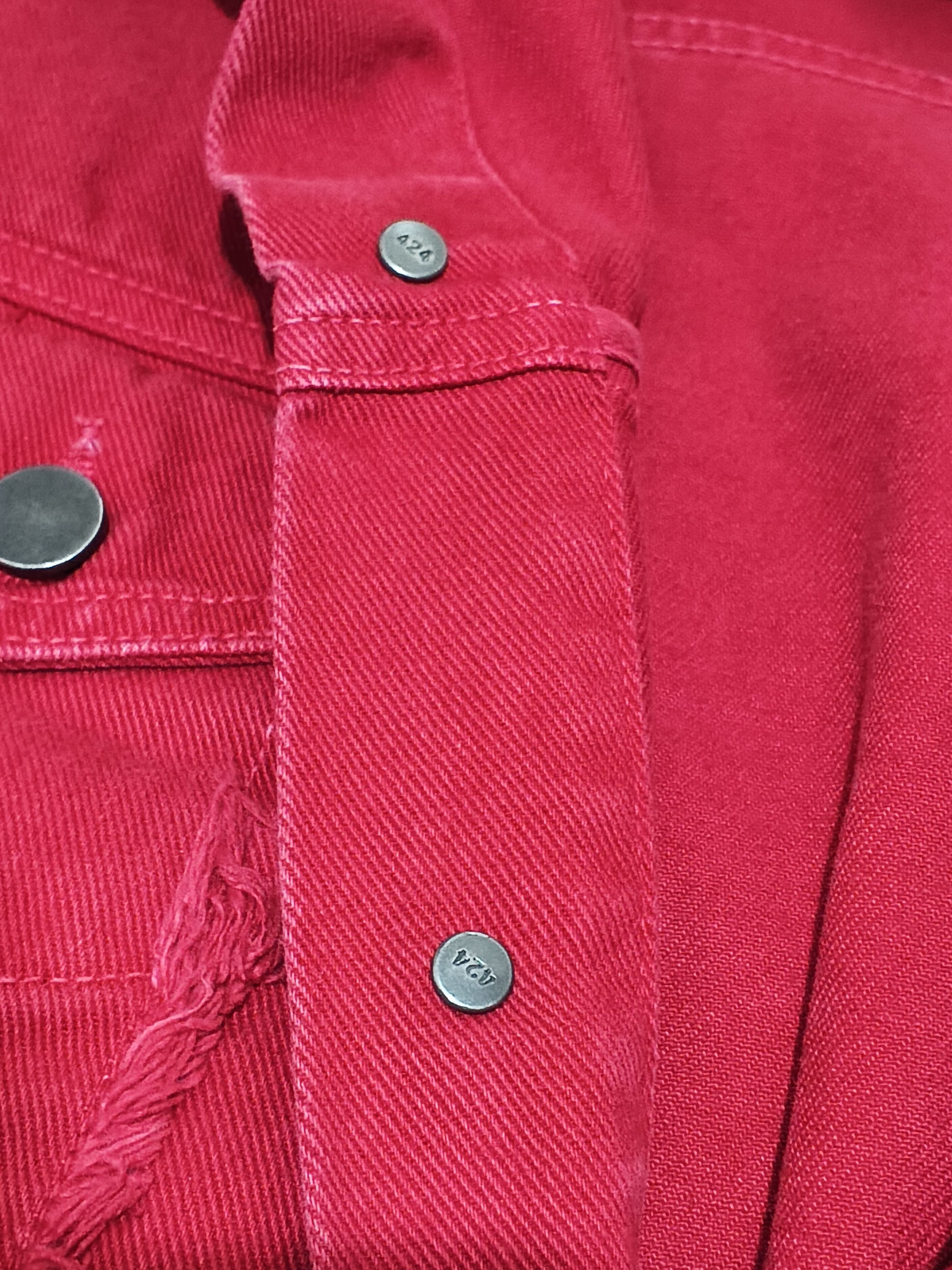 424 424 Fairfax Red Denim Jacket AW18 Size M / US 6-8 / IT 42-44 - 7 Thumbnail