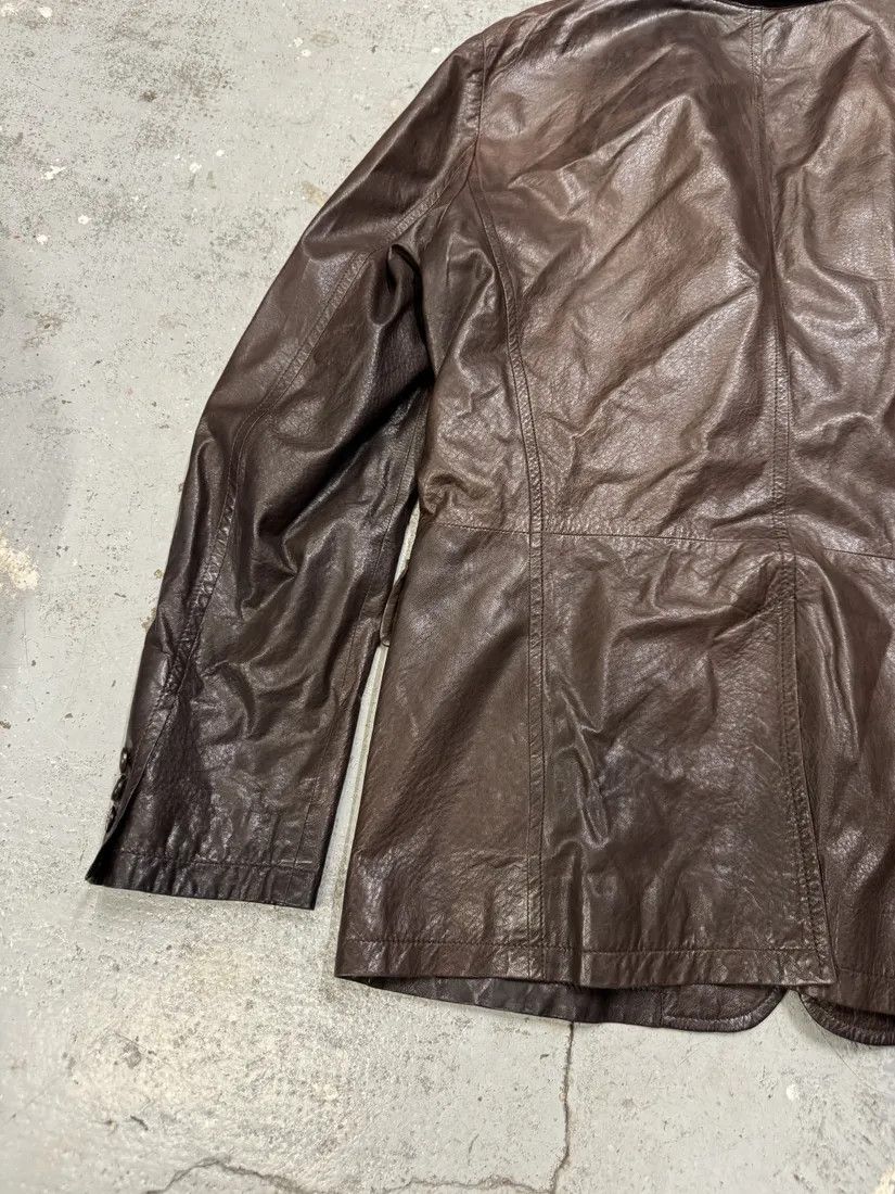 Prada AW2010 Prada Brown Eroded Leather Blazer Jacket Size US M / EU 48-50 / 2 - 7 Thumbnail