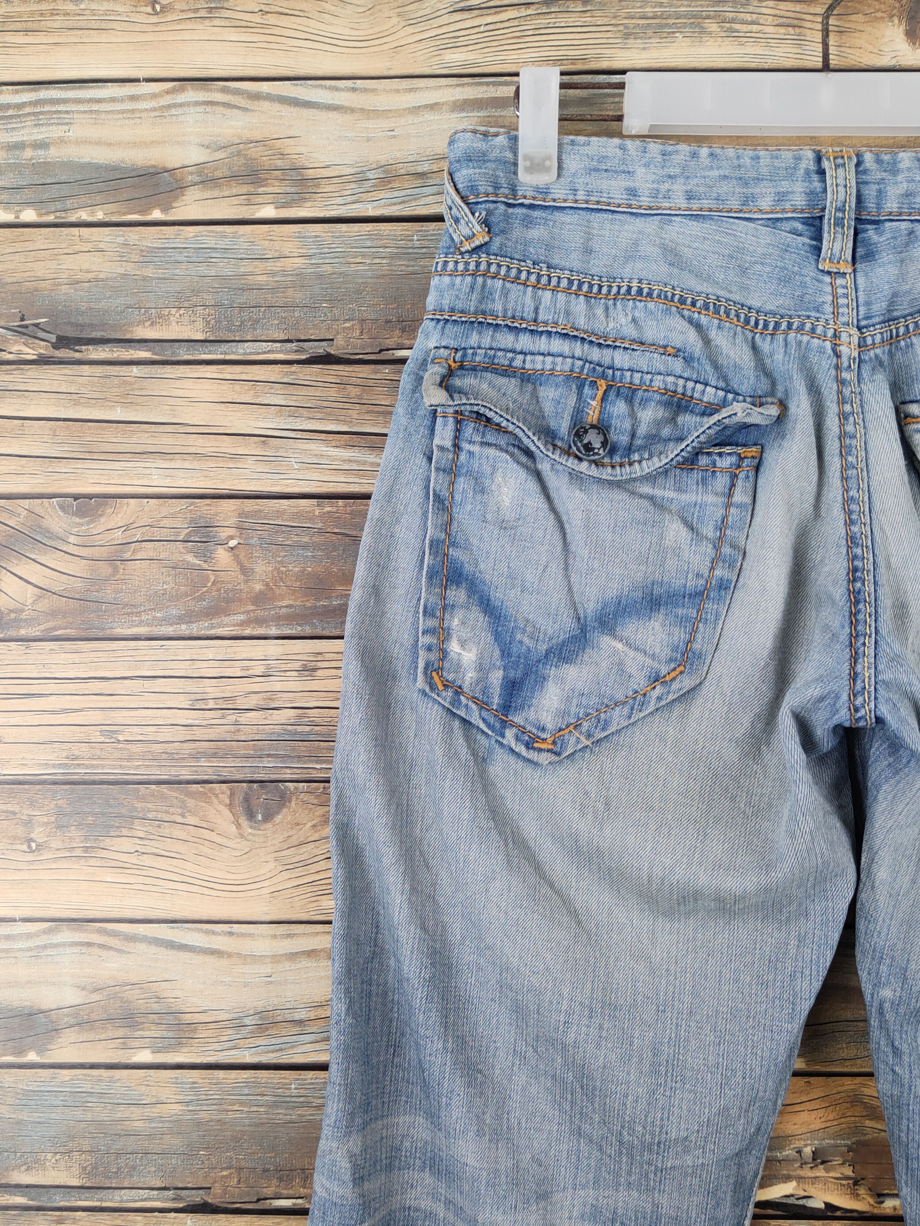 Stitch's Jeans Stitch's Blue selvedge Distressed Ripped Jeans #W1905 Size US 29 - 8 Thumbnail
