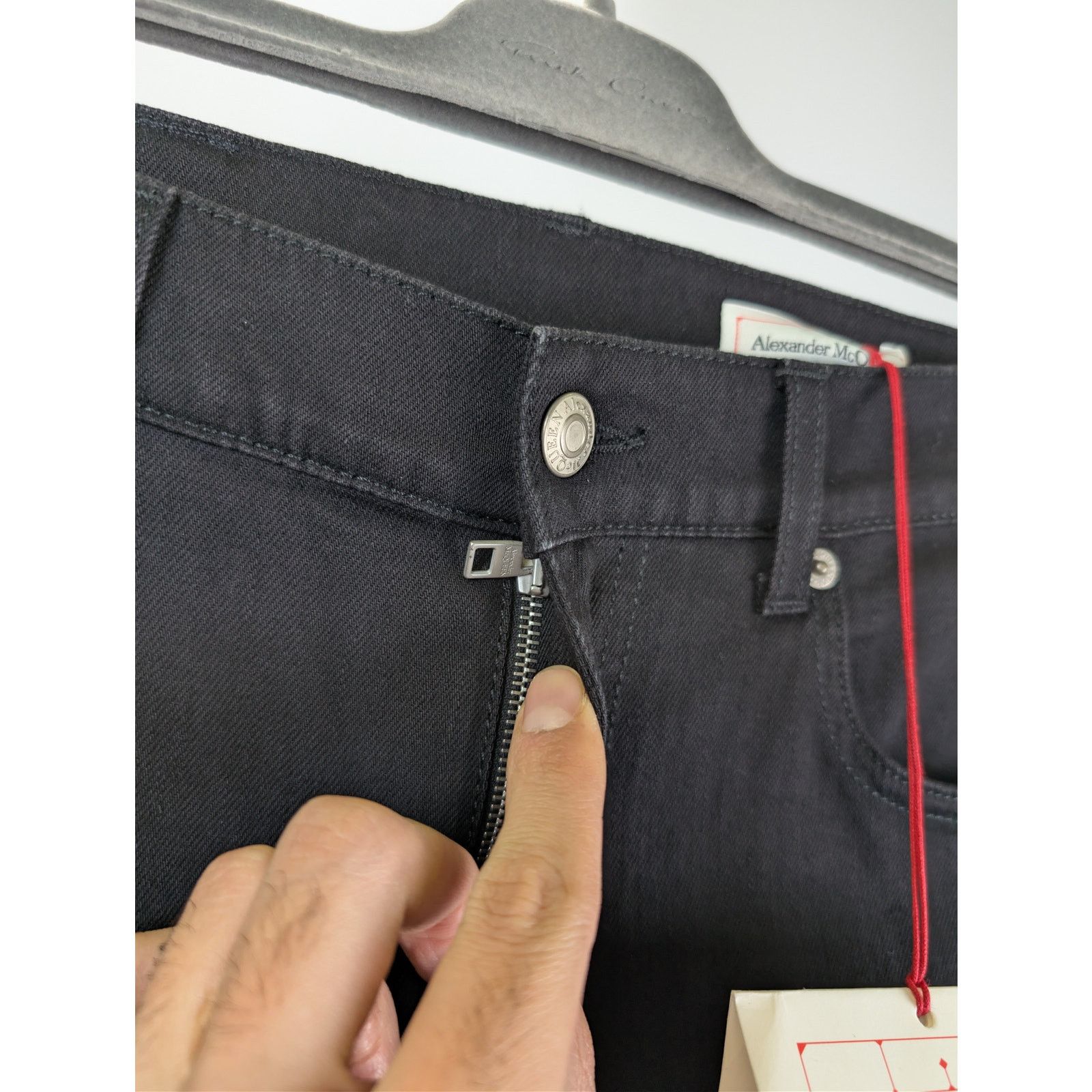 Alexander McQueen o1rshd1 Organic Matte Black Denim Jean in Black Size US 30 / EU 46 - 8 Thumbnail