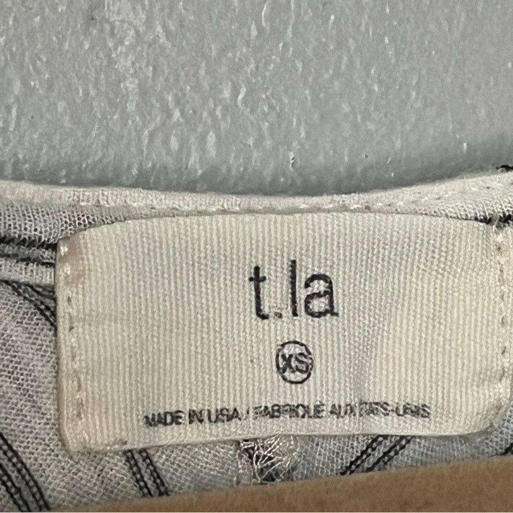 Anthropologie Anthropologie T.La Black White Stripe Tie Tank Top XSS Size XXS / US 00 / IT 34 - 4 Thumbnail