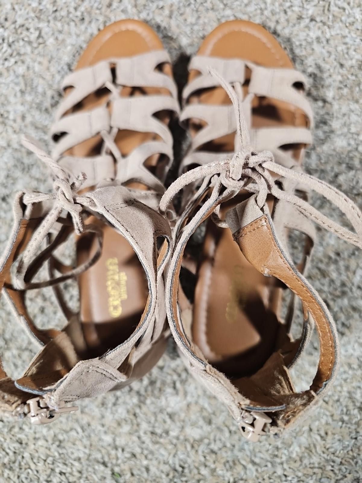 Other Crown Vtg Lace-up Zipper Back Gladiator Sandals Women 10M Size US 10 / IT 40 - 4 Thumbnail