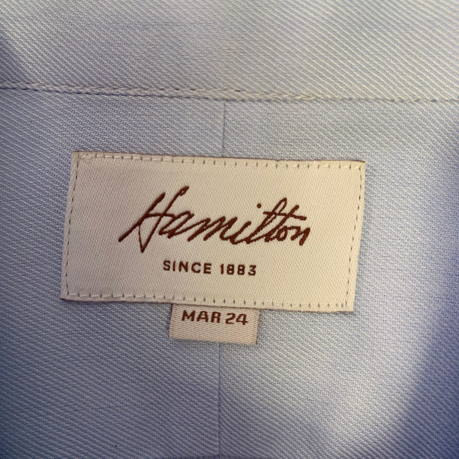 Hamilton Size S Blue Light Blue Cotton Spread Collar Shirt Size US S / EU 44-46 / 1 - 4 Thumbnail