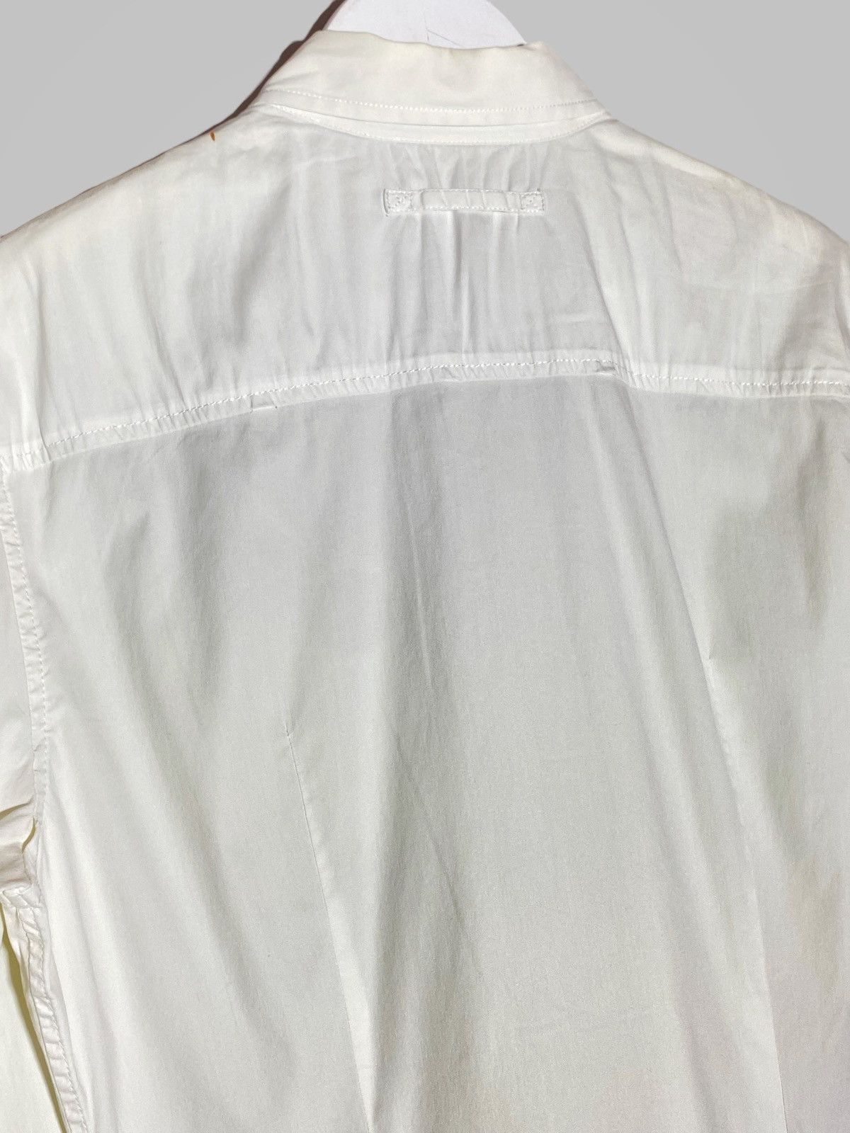 Prada Prada Tab Logo White Elastic Cotton Blend Pocket Shirt Size US M / EU 48-50 / 2 - 14 Thumbnail