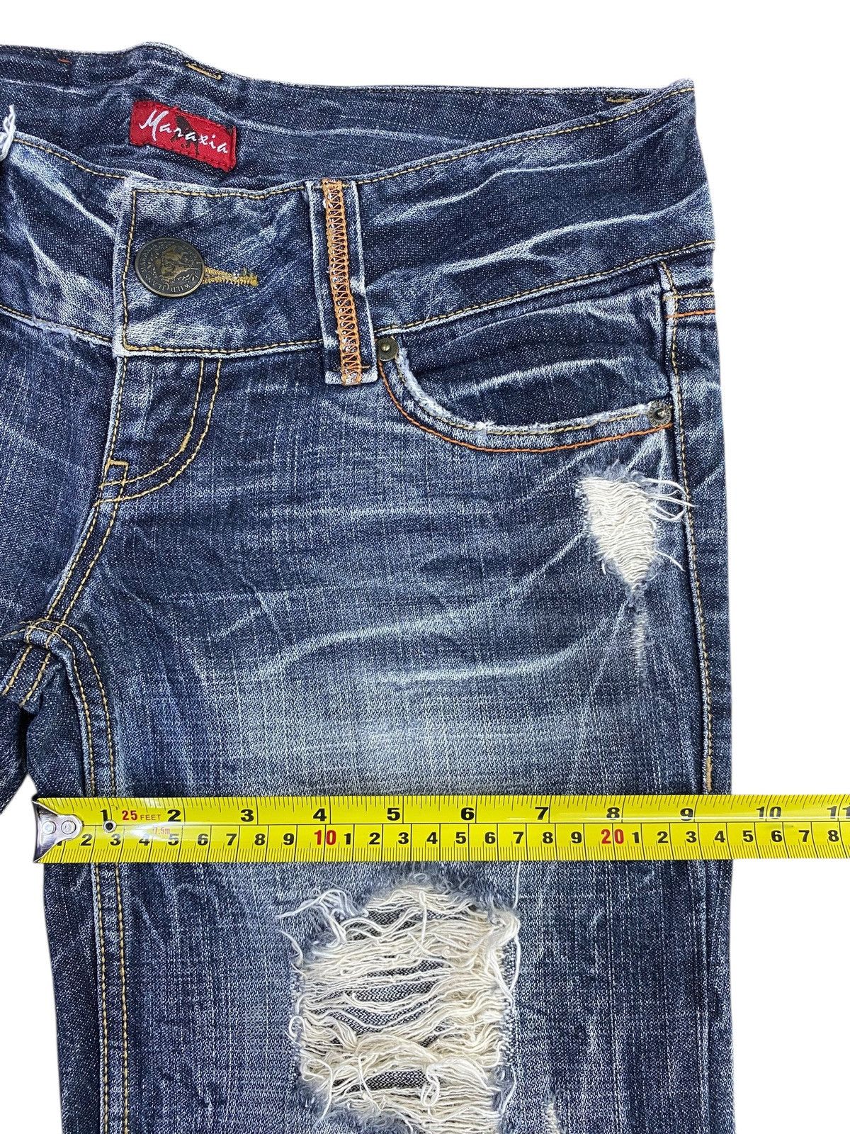 Japanese Brand Japanese Brand Faded Wash Style Distressed Flare Jeans Size US 32 / EU 48 - 6 Thumbnail
