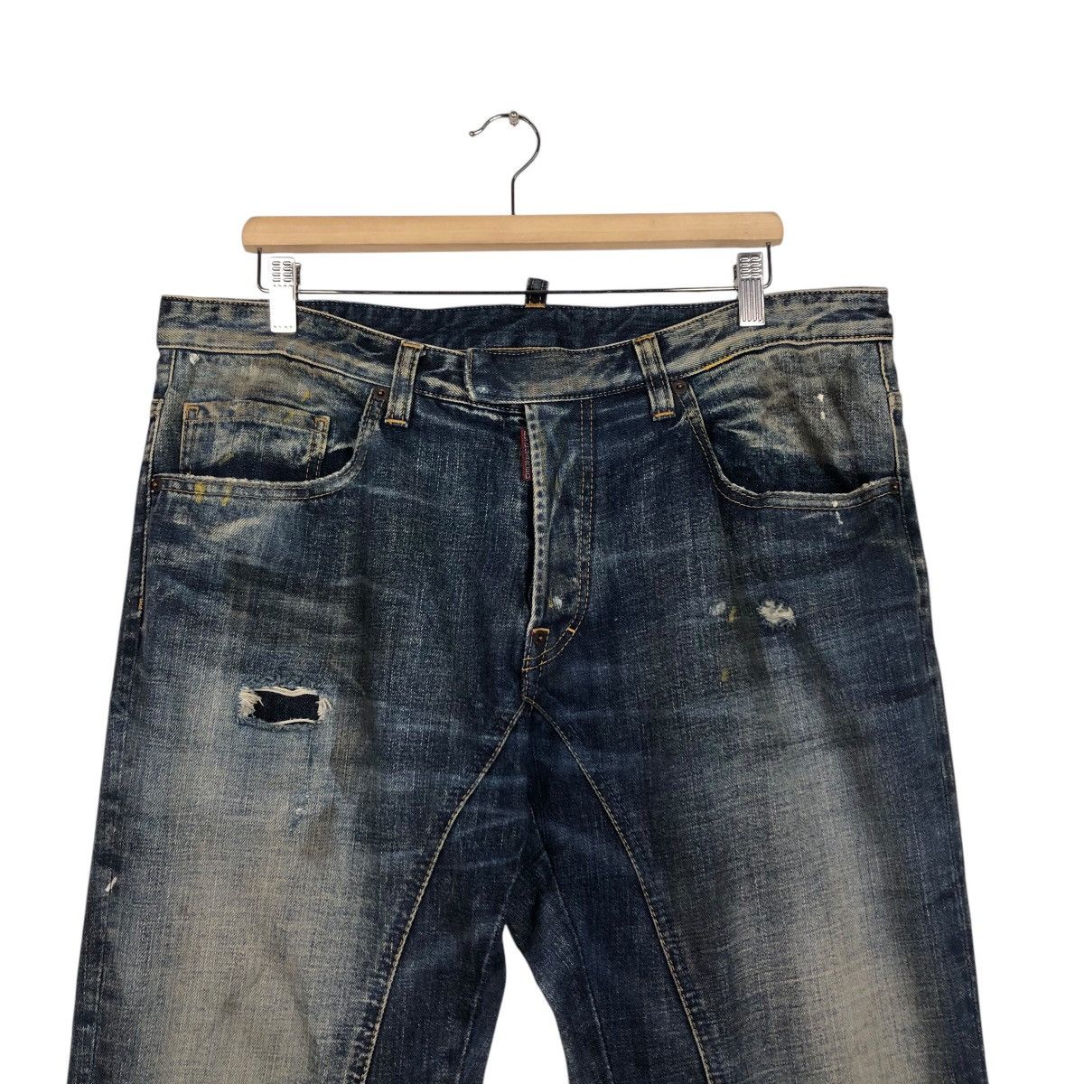 Dsquared2 📌Vintage Patchwork Denim Jeans Dsquared2 Made in Italy Size US 38 / EU 54 - 4 Thumbnail