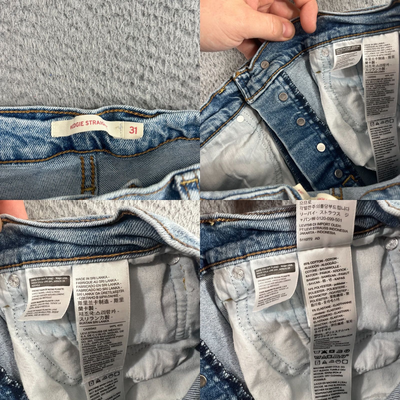 Levi's Levi's Wedgie Straight Jeans Women's 31 High Rise Blue Denim Button Fly Jeans 5-Pocket Design Regular Fit Cotton Denim Jeans Womens Size 24" / US 00 / IT 34 - 8 Thumbnail