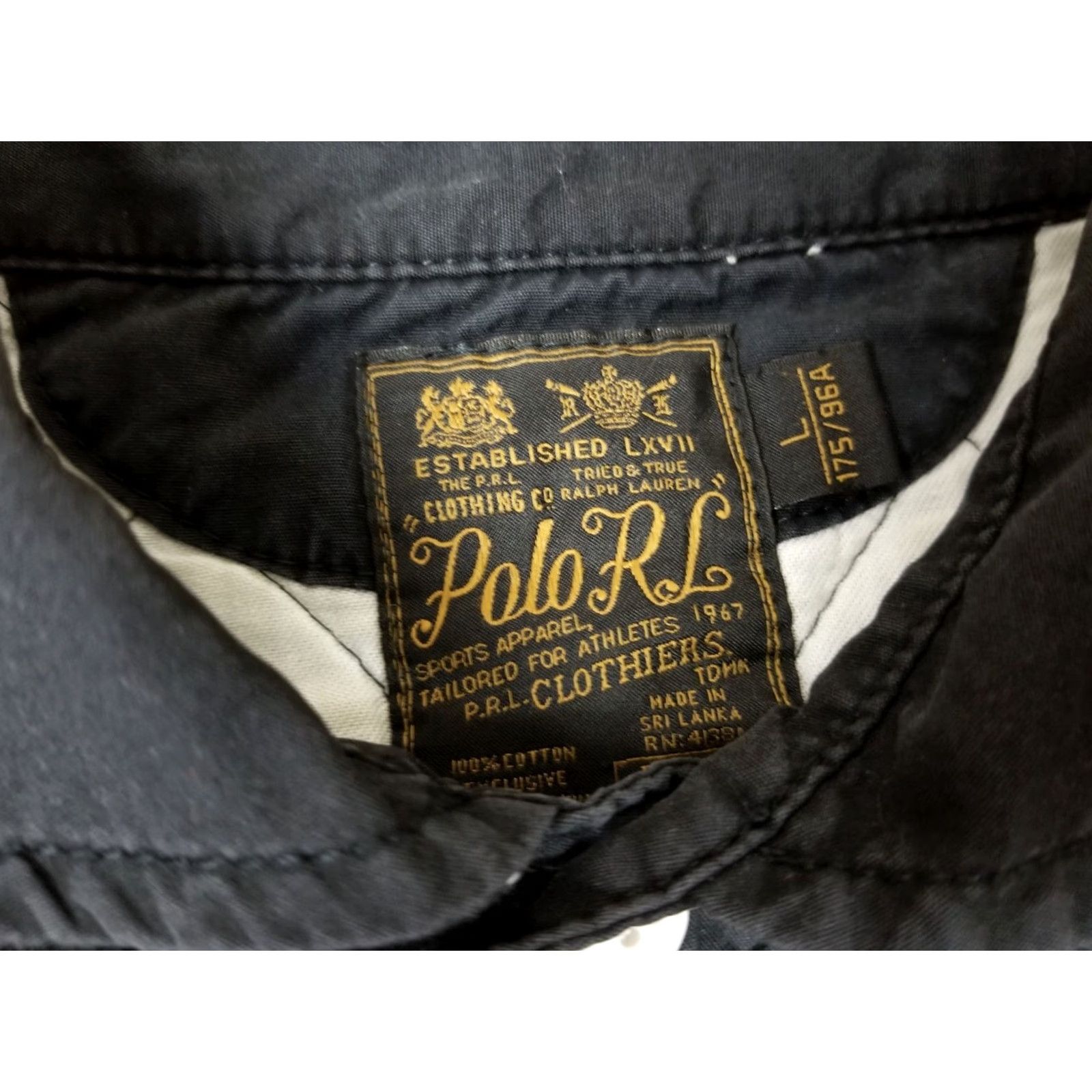 Ralph Lauren VINTAGE Ralph Lauren Polo BLACK Short Sleeve Polo Shirt L Mens Polo Shirt Black Cotton Button 1960s 70s 80s Retro USA Horse Tie Size US L / EU 52-54 / 3 - 6 Thumbnail