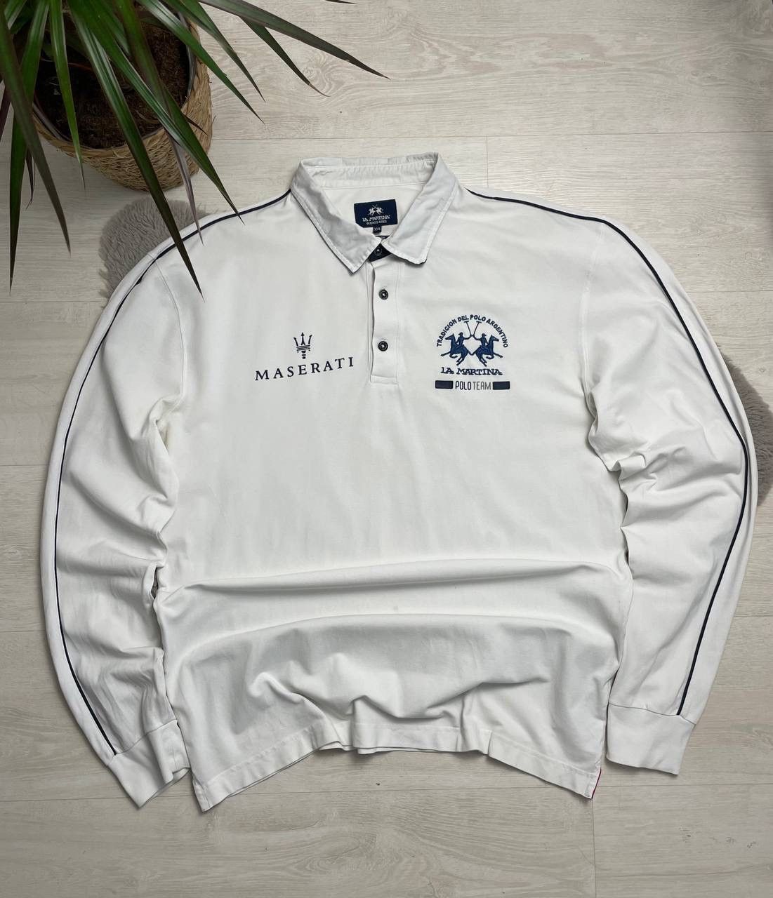 La Martina × Polo Ralph Lauren × Vintage La Martina Maserati Rugby Sweatshirt Oversized Center Logo Size US XXL / EU 58 / 5 - 1 Thumbnail