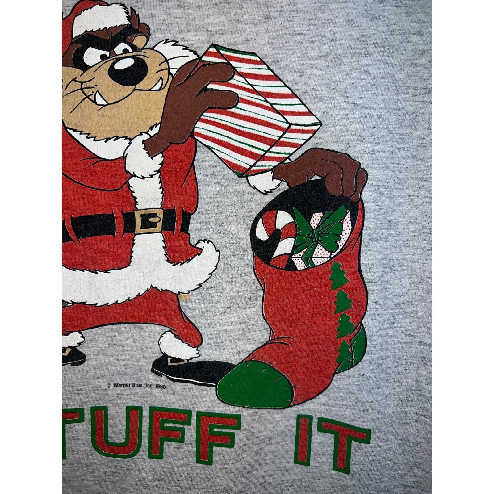 Vintage Vintage Taz Christmas Shirt Looney Tunes Jostens Cartoon 90s Size US L / EU 52-54 / 3 - 4 Thumbnail