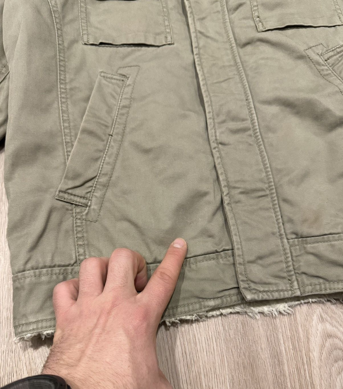 Diesel Vintage Diesel Khaki Denim Jacket Avantgarde Sherpa Size US S / EU 44-46 / 1 - 6 Thumbnail