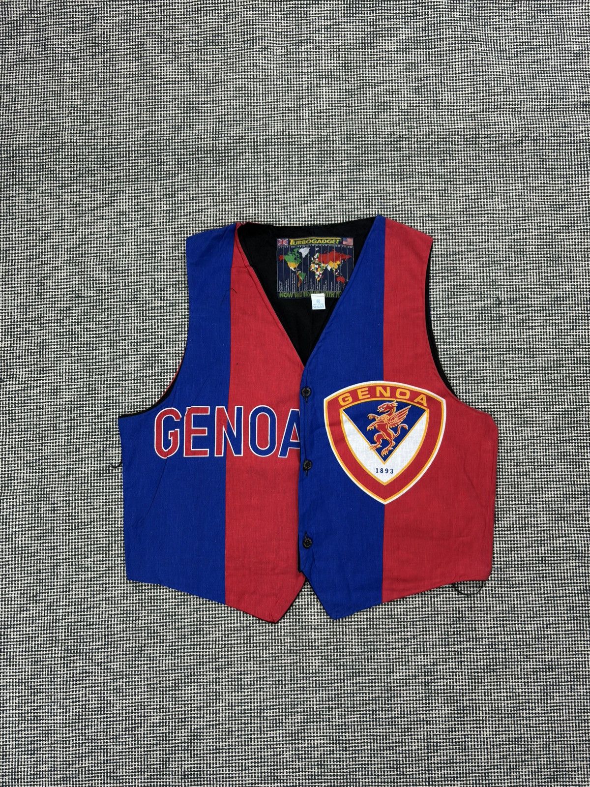 Vintage Turbogadget Genoa 1893 Soccer Italy Vest Jacket blokecore Size US XL / EU 56 / 4 - 1 Thumbnail