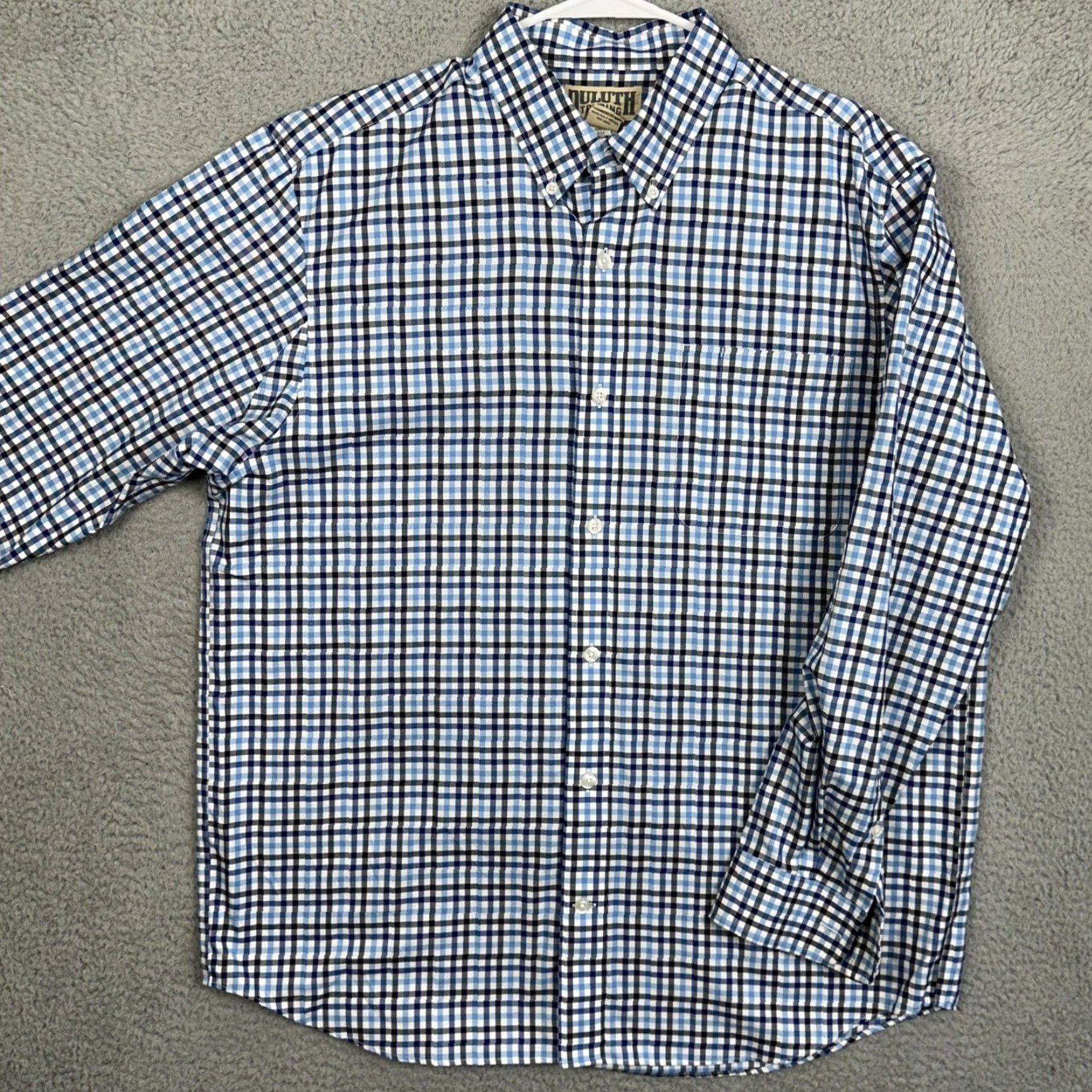 Duluth Trading Company Duluth Trading Co Shirt Mens Large Blue Button-Down Gingham Check Long Sleeve Size US L / EU 52-54 / 3 - 2 Thumbnail