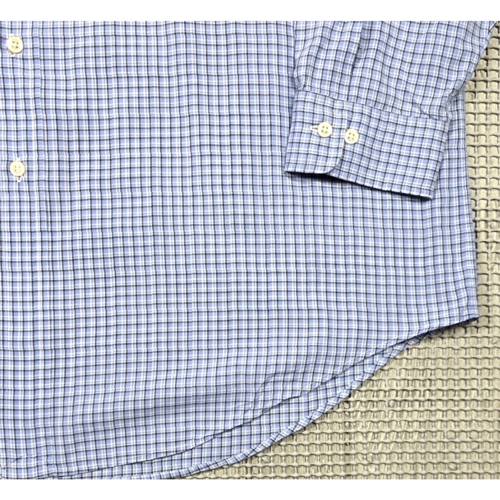 Polo Ralph Lauren VINTAGE Polo Ralph Lauren Shirt 90s Plaid Button-Up Long Sleeve 17-32/33 Blue Men's Size US XL / EU 56 / 4 - 4 Thumbnail