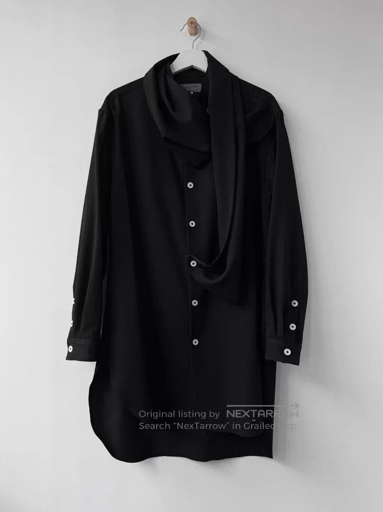 Yohji Yamamoto Yohji Yamamoto 19AW Show White Button Ribbon Shirt Size US M / EU 48-50 / 2 - 1 Thumbnail