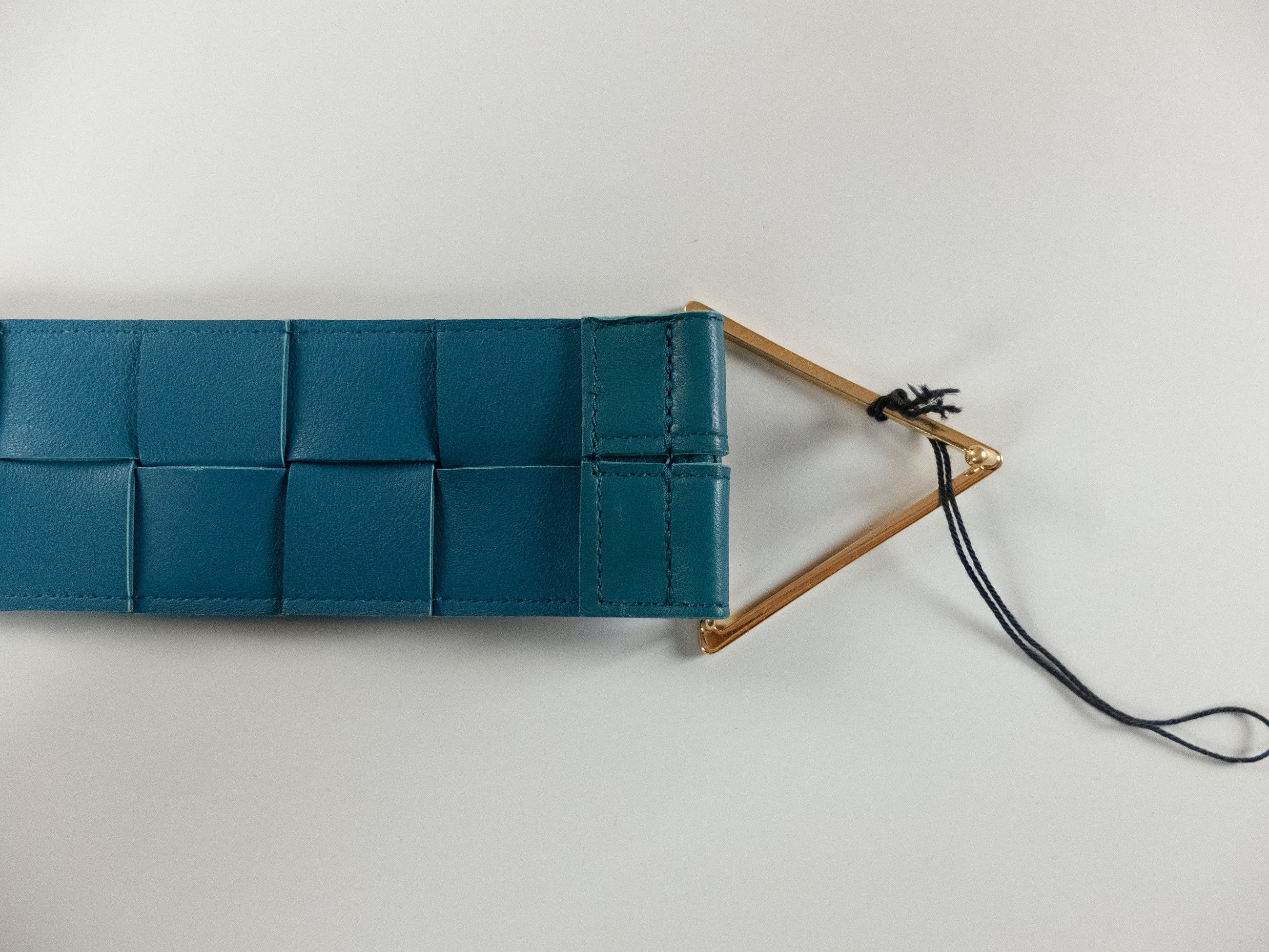 Bottega Veneta BOTTEGA VENETA blue intrecciato woven triangle belt 80 Size ONE SIZE - 6 Thumbnail