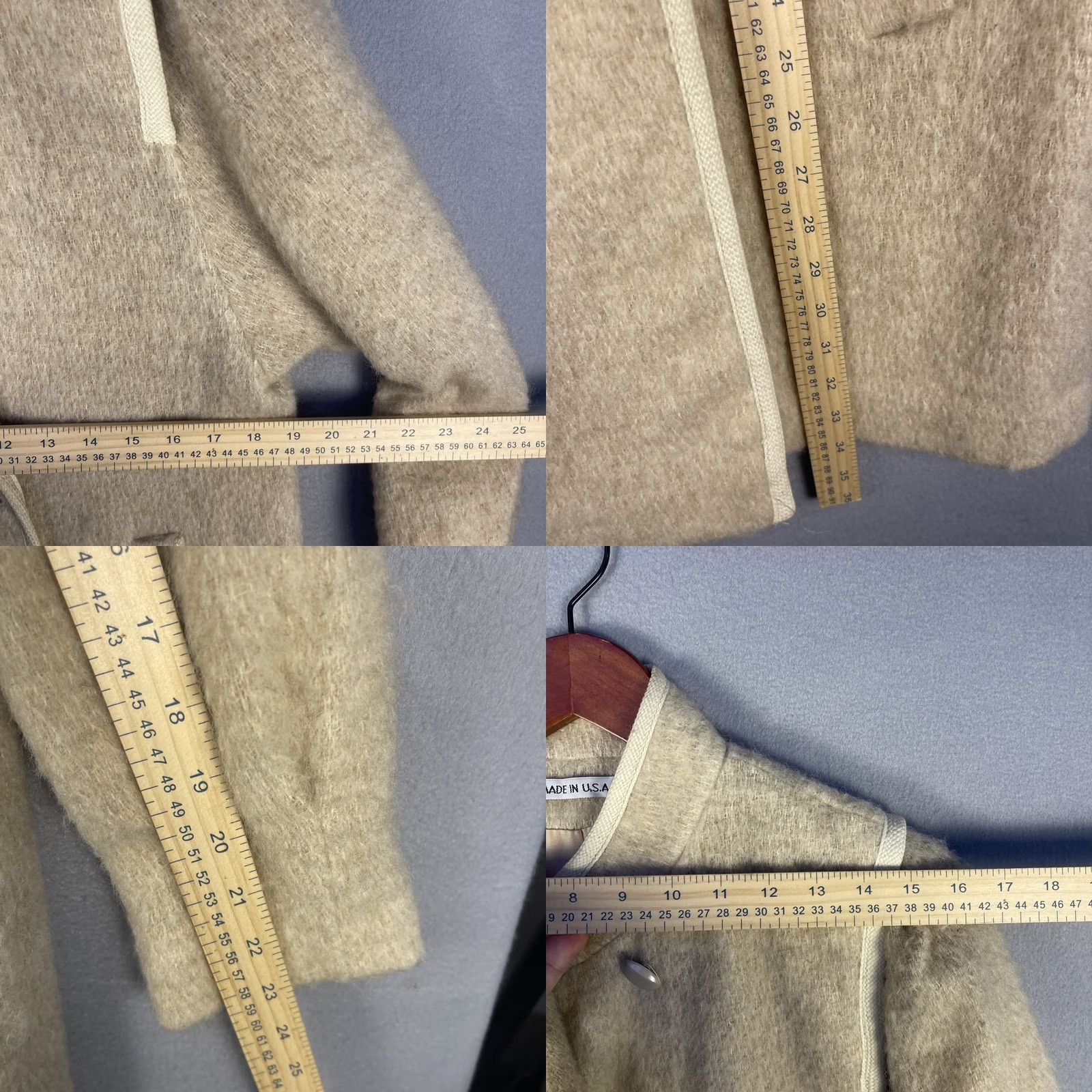I. Magnin VINTAGE Womens Small Beige Wool Coat Pockets USA Made Size S / US 4 / IT 40 - 9 Thumbnail