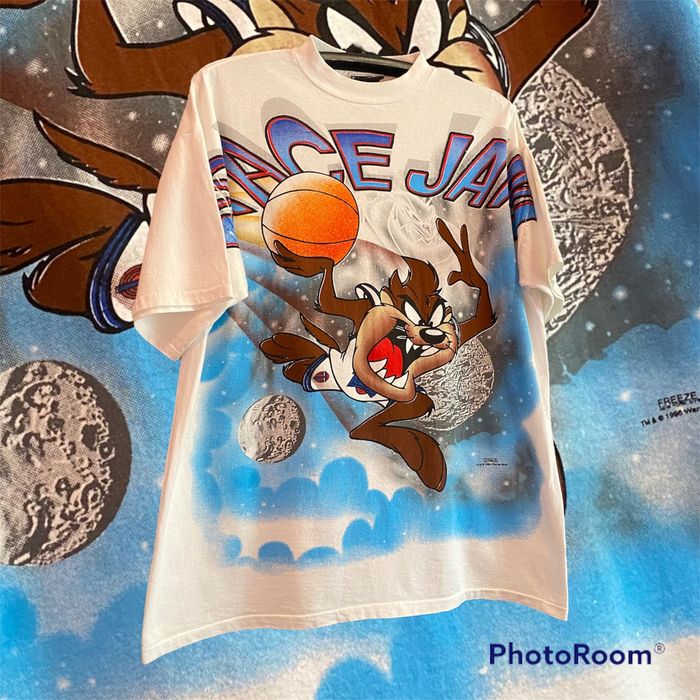 Vintage Space jam tazmanian 90s shirt taz tasmanian looney tunes | Grailed