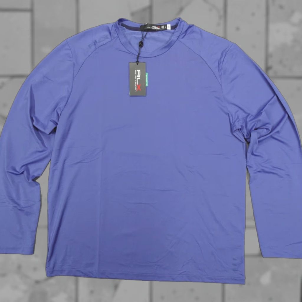 RLX Ralph Lauren RLX Ralph Lauren L/S Pullover Top Blue Men's Size M Lightweight Nylon Activewear Casual Golf Moisture Wicking Logo Pullover Regular Fit Size US M / EU 48-50 / 2 - 1 Thumbnail