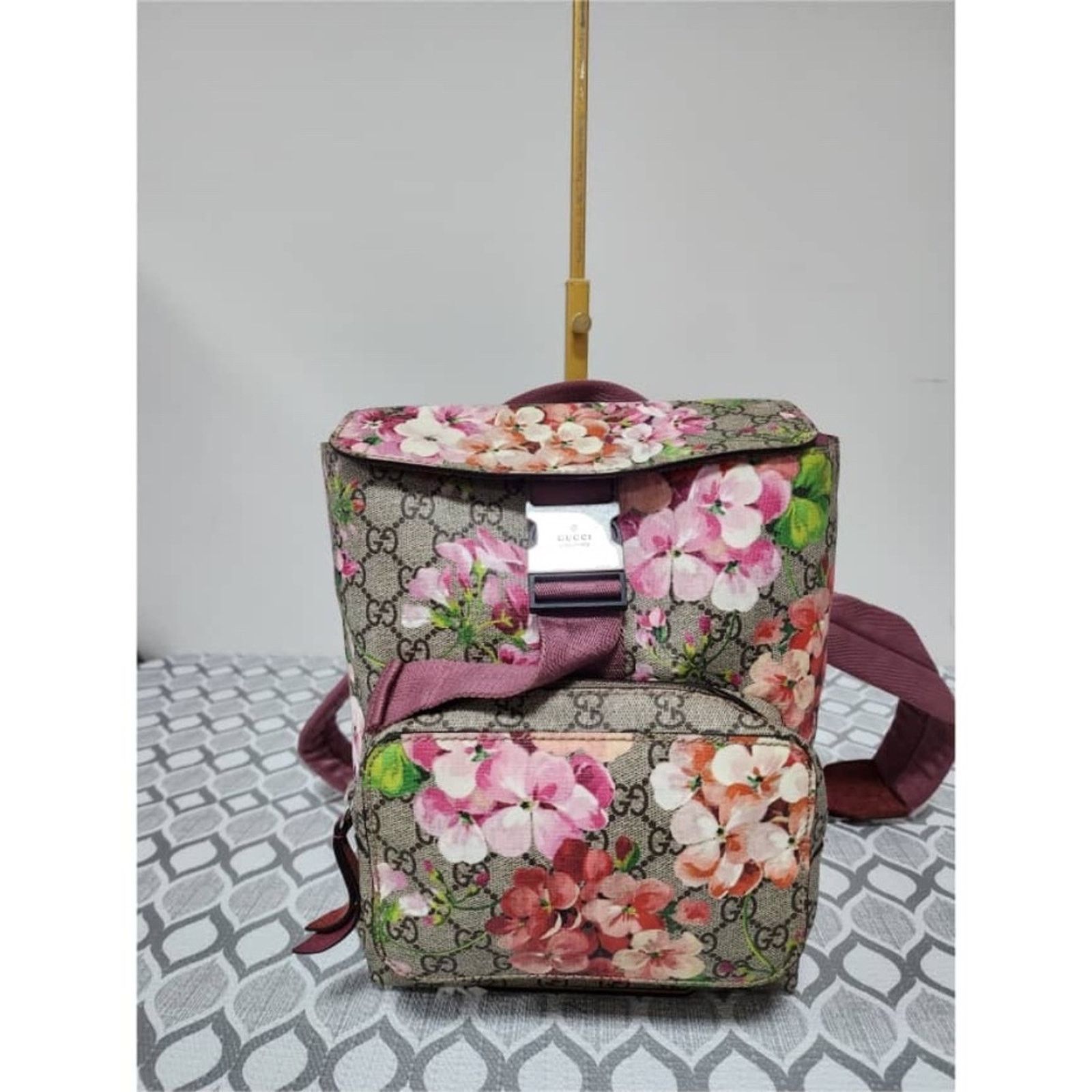 Gucci GUCCI GG Supreme Monogram Bloom Small Single Buckle Backpack Size ONE SIZE - 1 Thumbnail