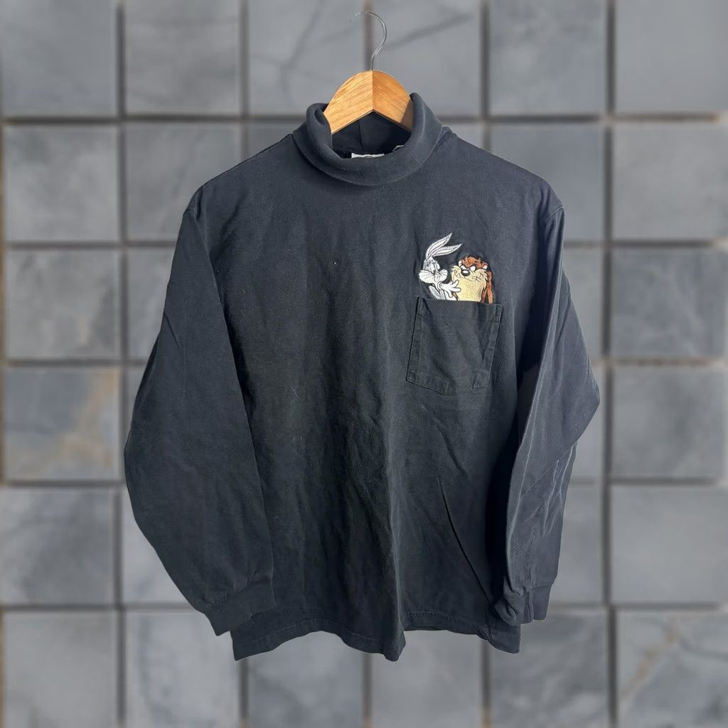 Acme Clothing ACME Clothing Co Looney Tunes Bugs Taz Shirt Mens Medium Black Turtleneck Pocket Embroidered Size US M / EU 48-50 / 2 - 1 Thumbnail