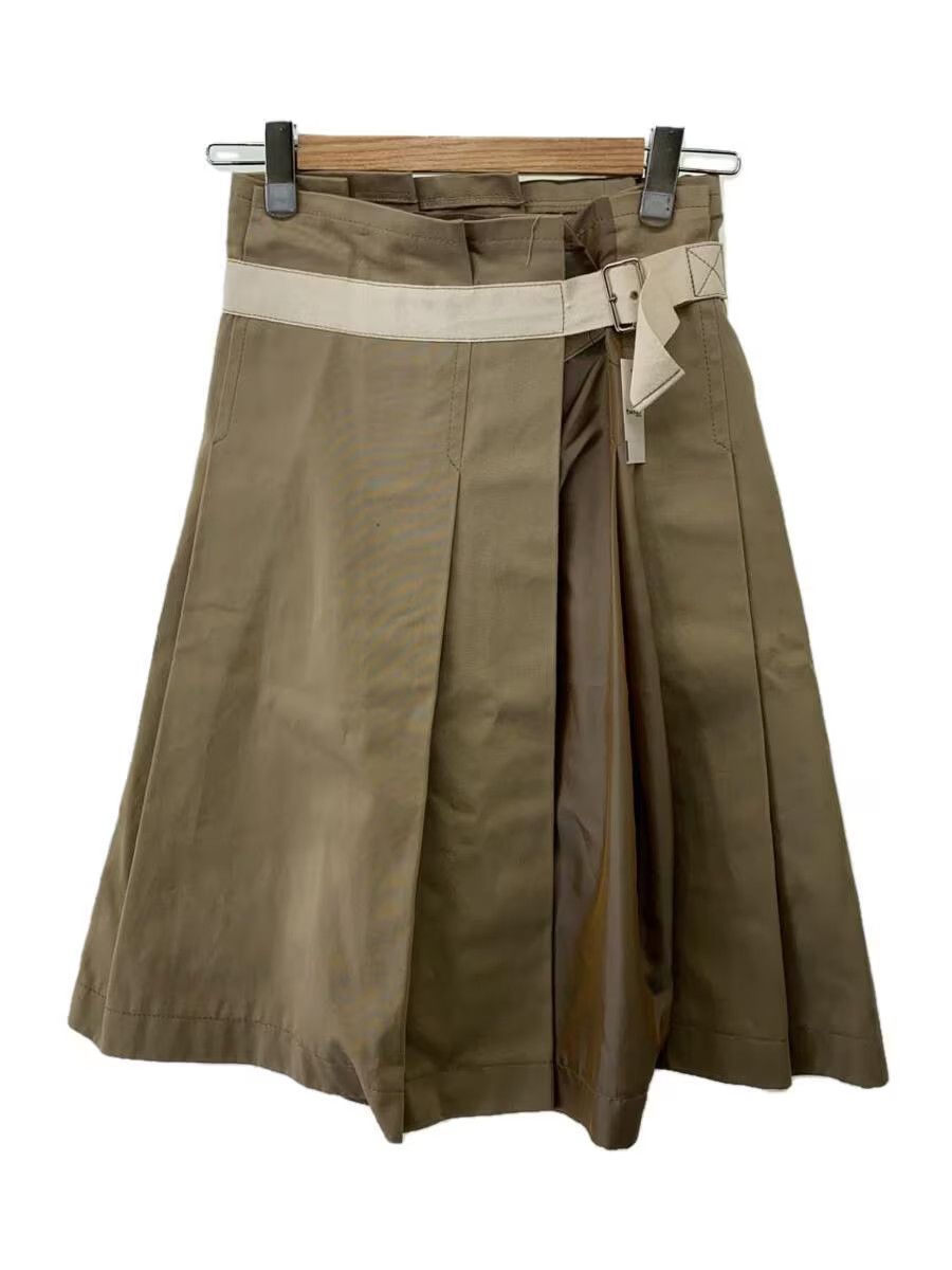 image of Comme Des Garcons Pleated Belt Wrap Skirt in Beige, Women's (Size 26)