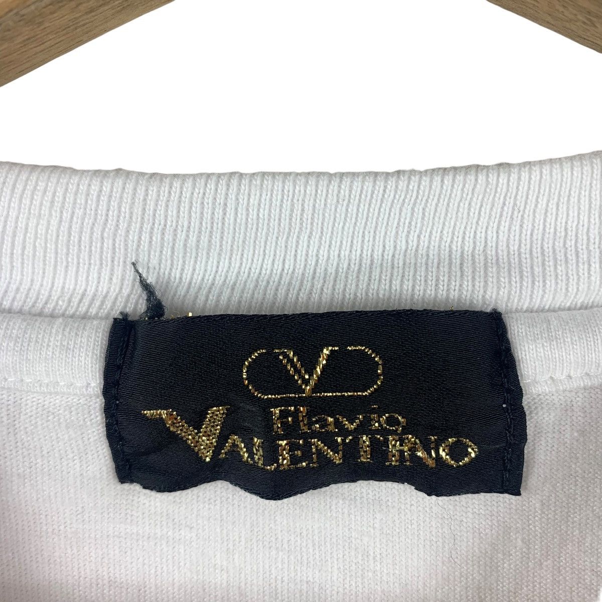 Valentino × Vintage Vintage FLAVIO VALENTINO Embroidery spellout tee shirt Size US M / EU 48-50 / 2 - 3 Thumbnail