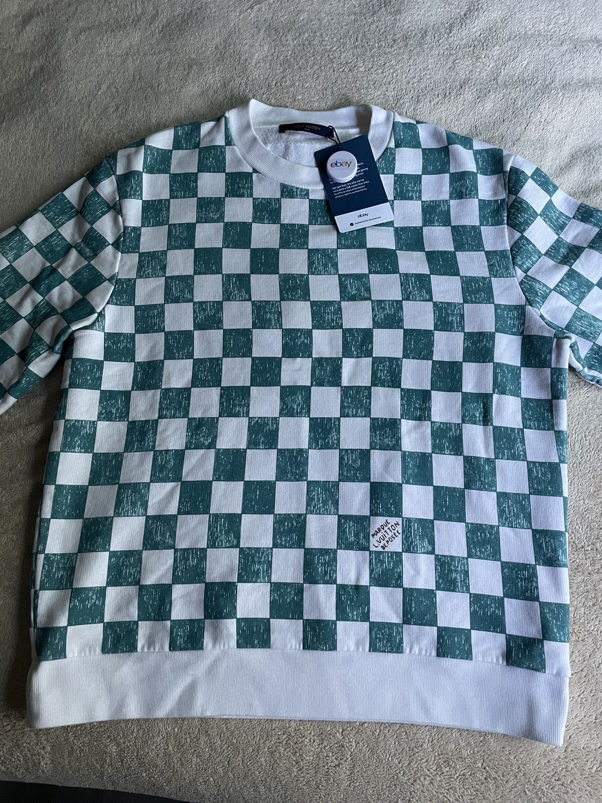 Louis Vuitton Louis Vuitton Blue Ocean Damier Crewneck Size US M / EU 48-50 / 2 - 2 Thumbnail