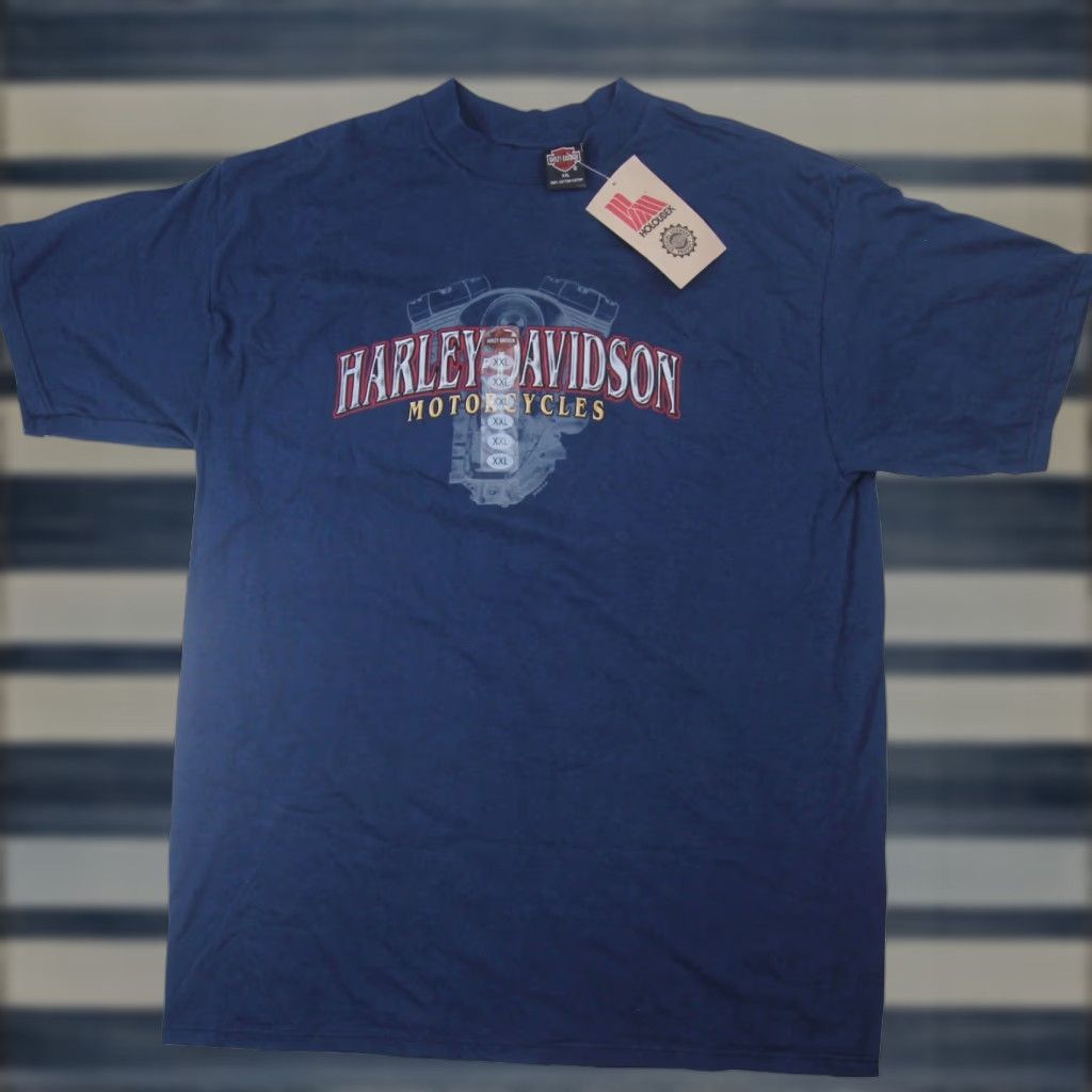 Harley Davidson VINTAGE Harley-Davidson Mens XXL Graphic T Shirt Blue NWT Size US XXL / EU 58 / 5 - 1 Thumbnail