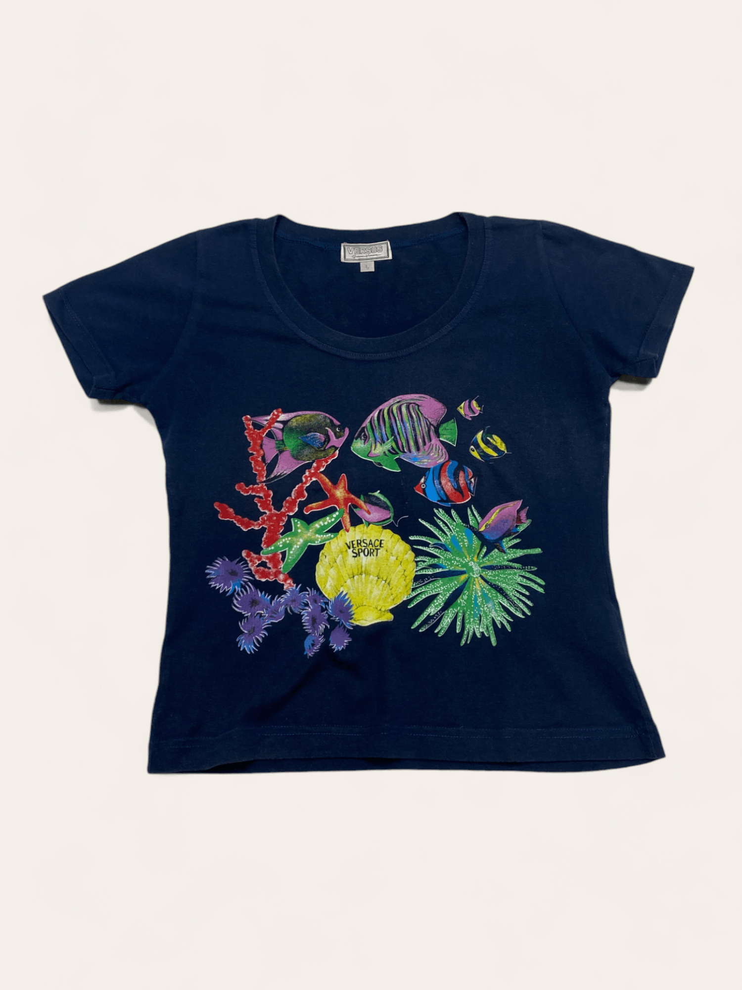 Versace 80s Vintage GIANNI VERSACE VERSUS Underwater T- Shirt Y2k Size M / US 6-8 / IT 42-44 - 1 Thumbnail
