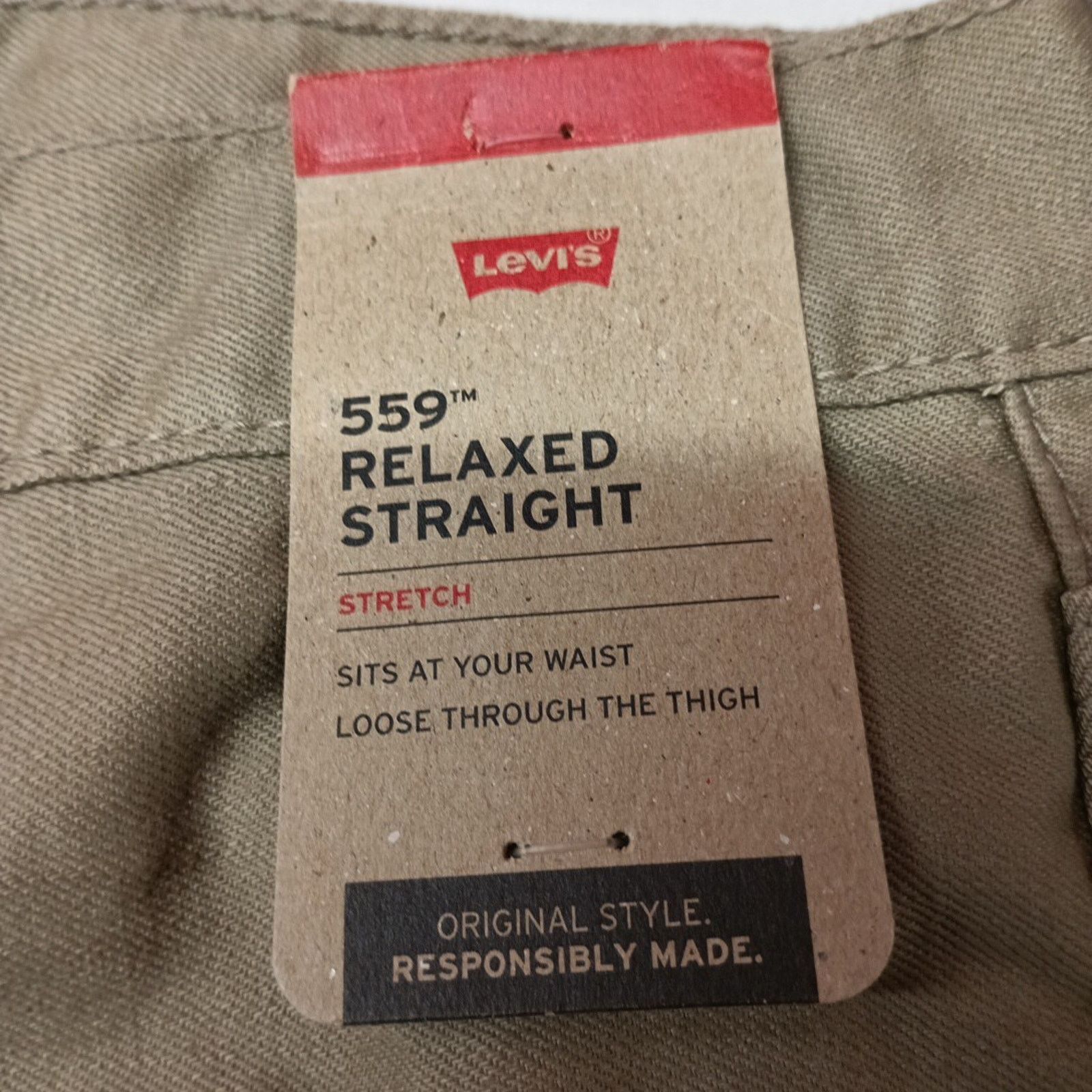 Levi's Levi's 559 Relaxed Straight Jeans Men's 52x32 Khaki Cotton Size US 44 / EU 60 - 5 Thumbnail