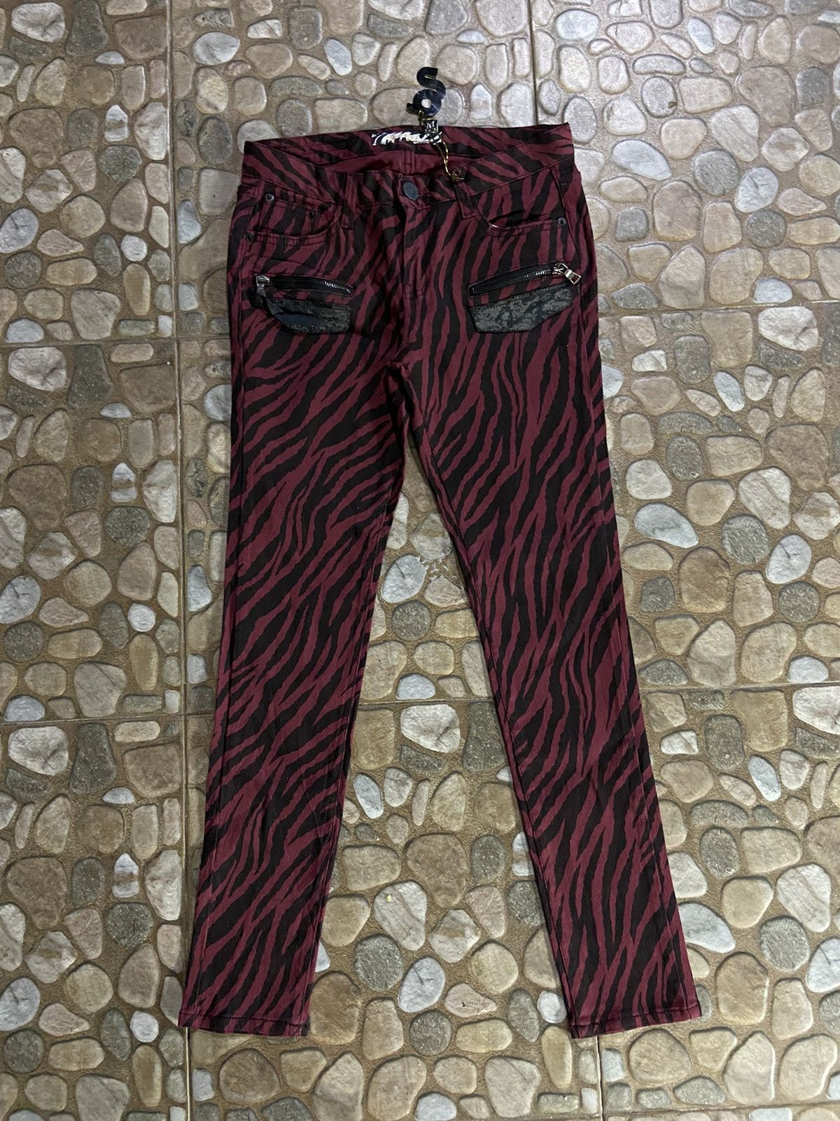 VTG GLAMOUR PUNK L.G.B STYLE LEOPAD DENIM PANTS