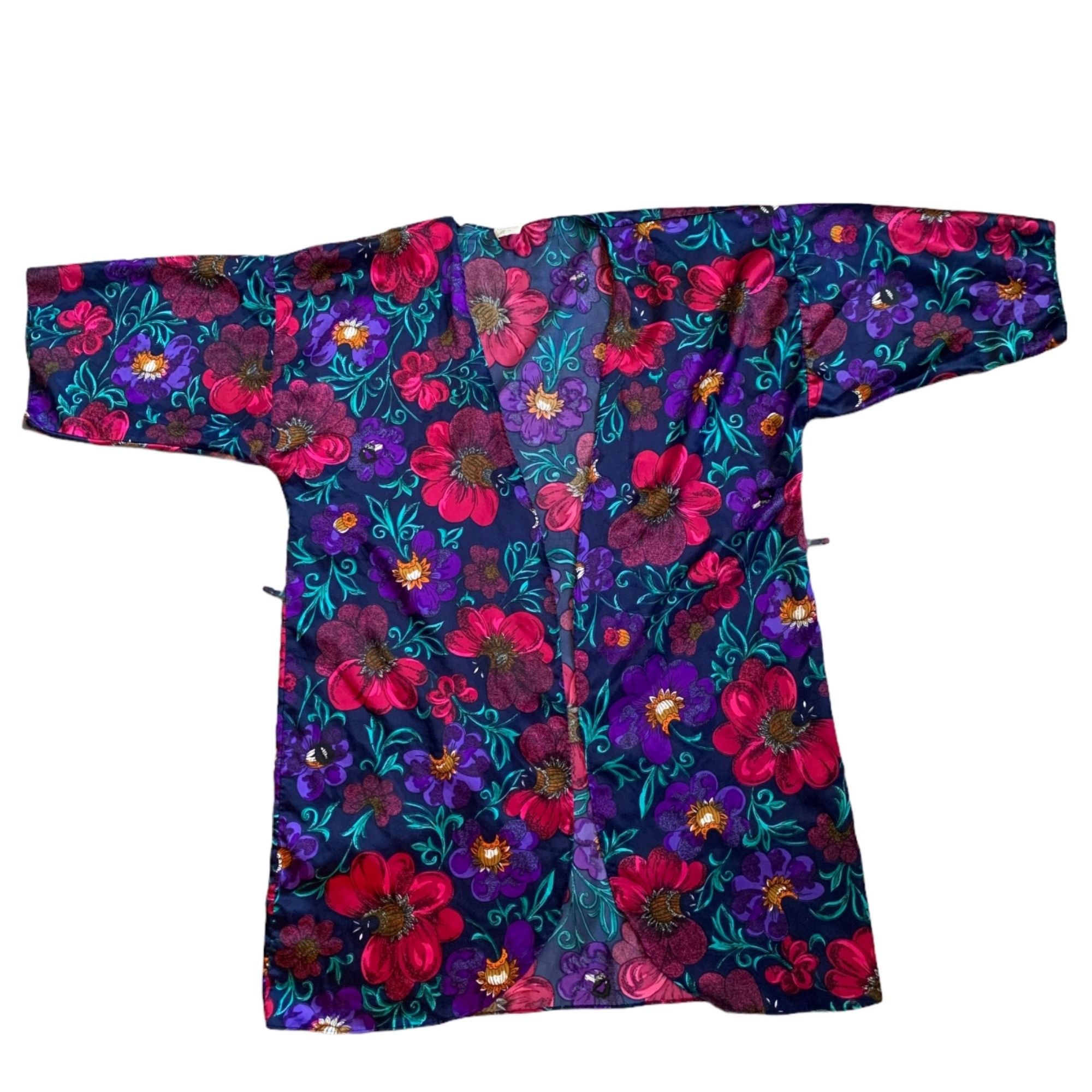 Vintage Vintage California Miss Vibrant Floral Lingerie Loungewear R Size ONE SIZE - 3 Thumbnail