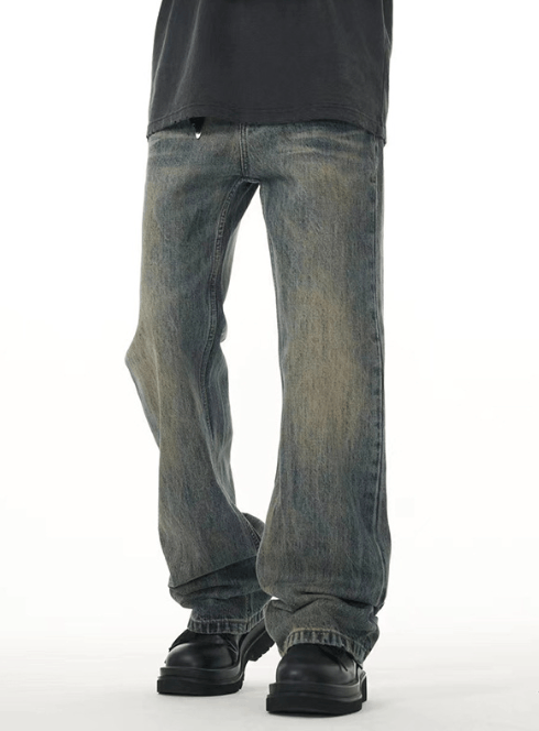 Japanese Brand × Jean Men's washed distressed spring light blue flared jeans Size US 32 / EU 48 - 2 Thumbnail