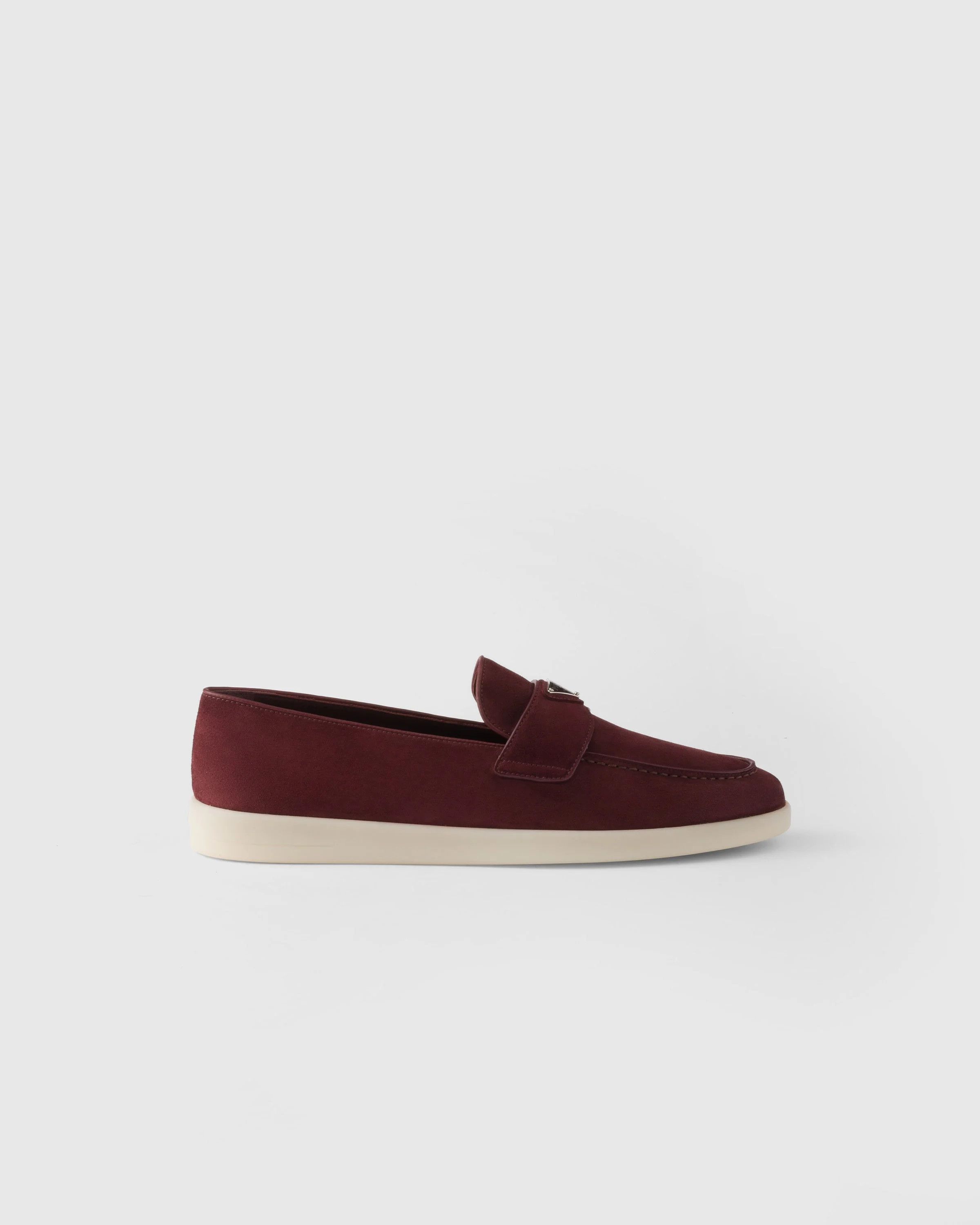 Prada o1w1db10426 Suede Loafers in Burgundy Size US 10 / EU 43 - 1 Thumbnail
