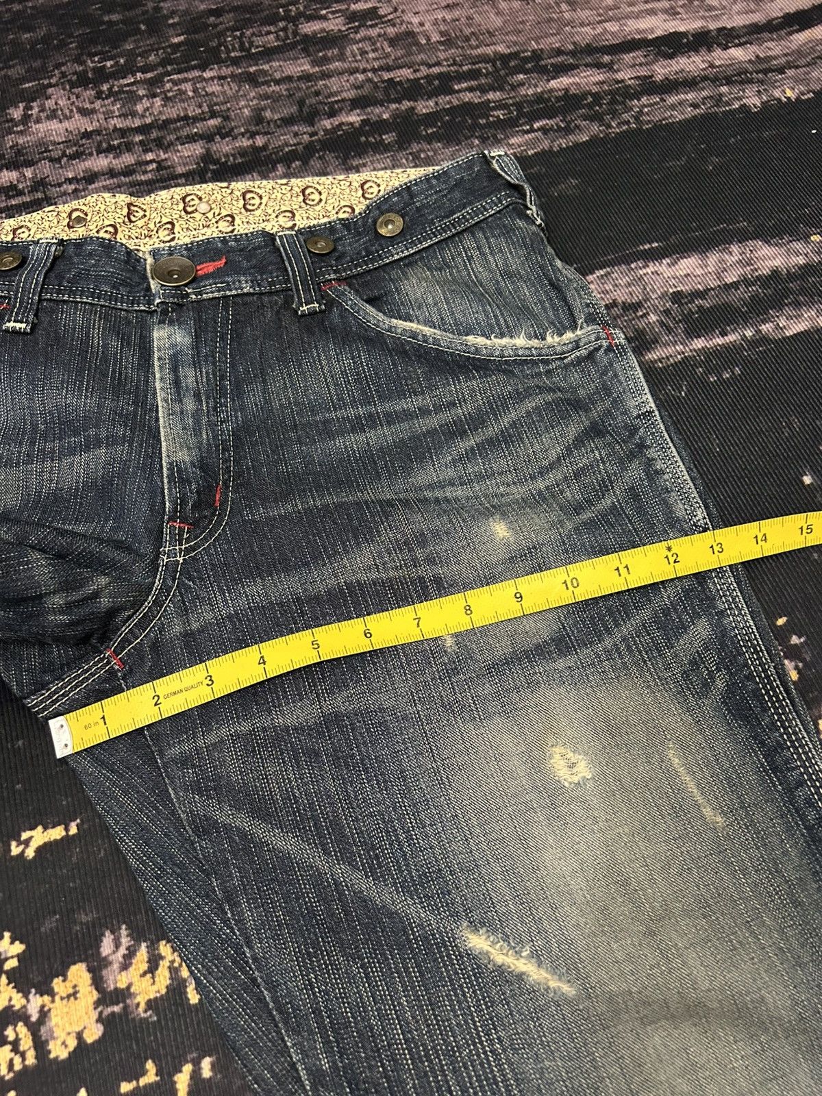 Edwin Vintage Wash Edwin 503 Blue Trip Distressed Carpenter Jeans Size US 34 / EU 50 - 20 Thumbnail