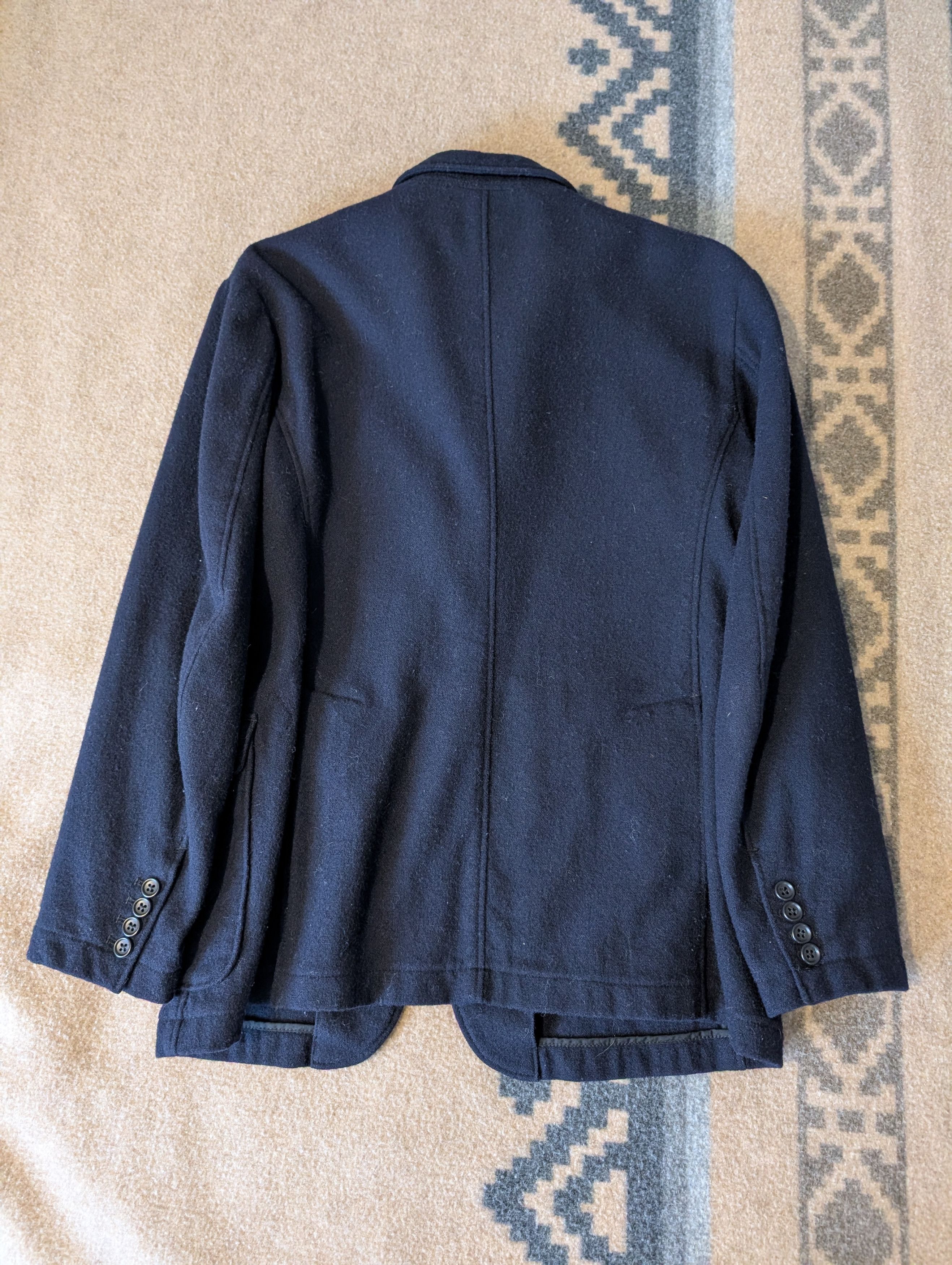 Engineered Garments 13oz Wool Flannel Baker Jacket Navy Blue Medium Size US M / EU 48-50 / 2 - 2 Thumbnail