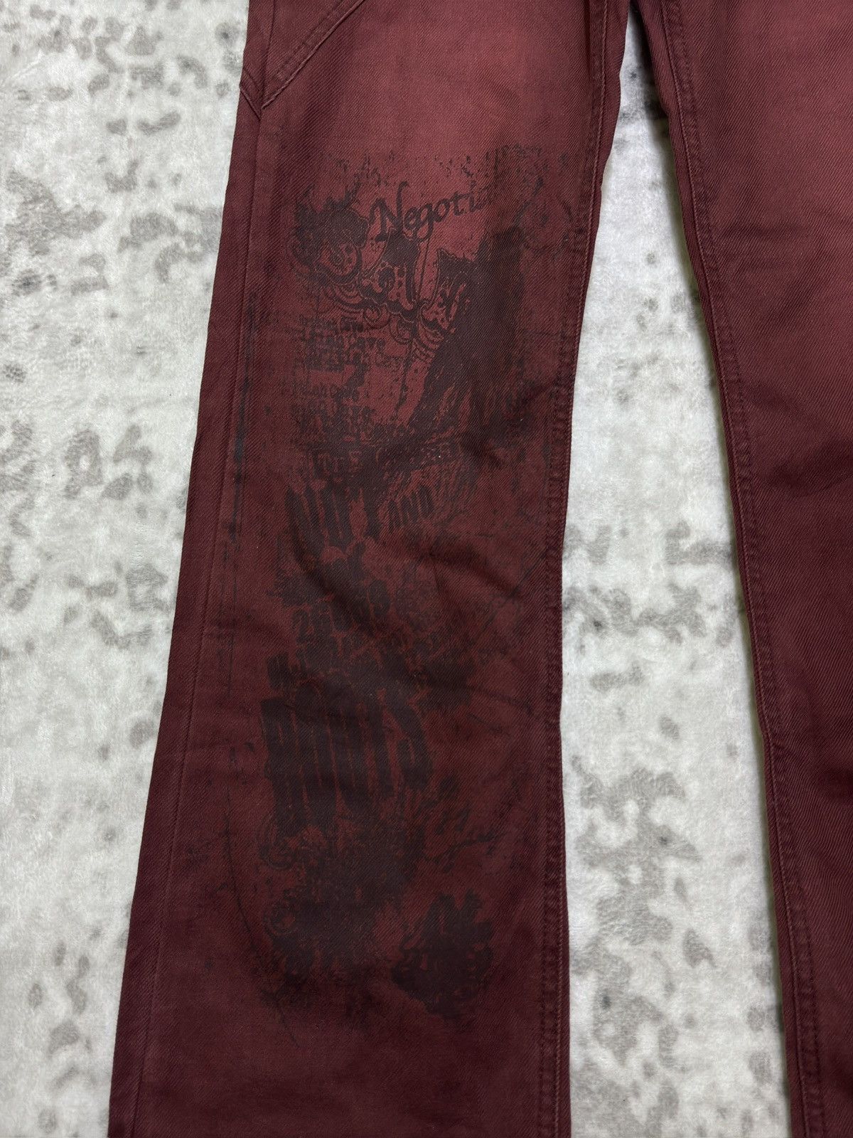 If Six Was Nine Y2K Semantic Design Japanese Punk Flare Jeans Gimmick Denim Size US 30 / EU 46 - 7 Thumbnail