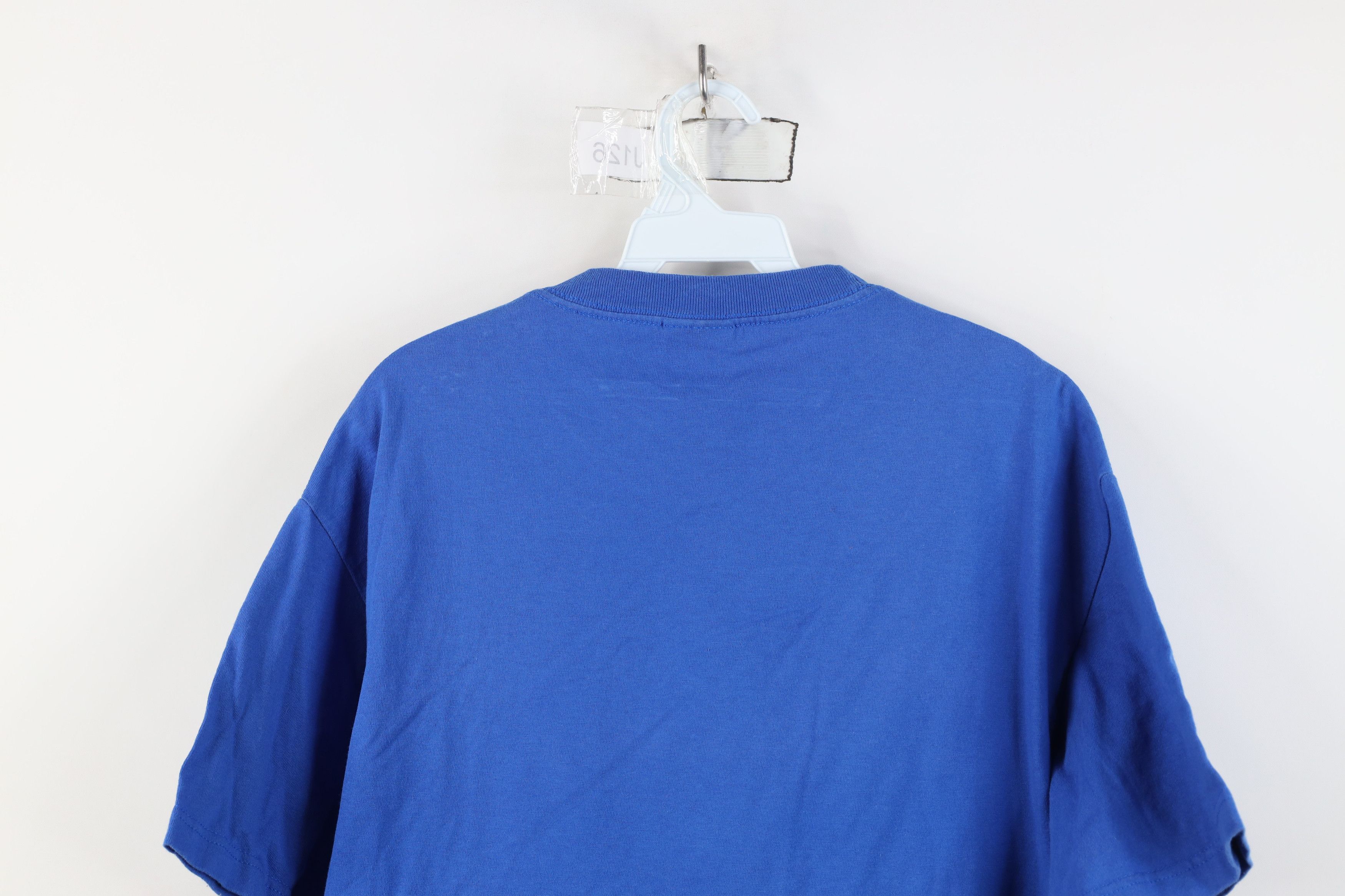 Vintage Vintage 90s Streetwear Blank T-Shirt Royal Blue Cotton USA Size US L / EU 52-54 / 3 - 11 Thumbnail