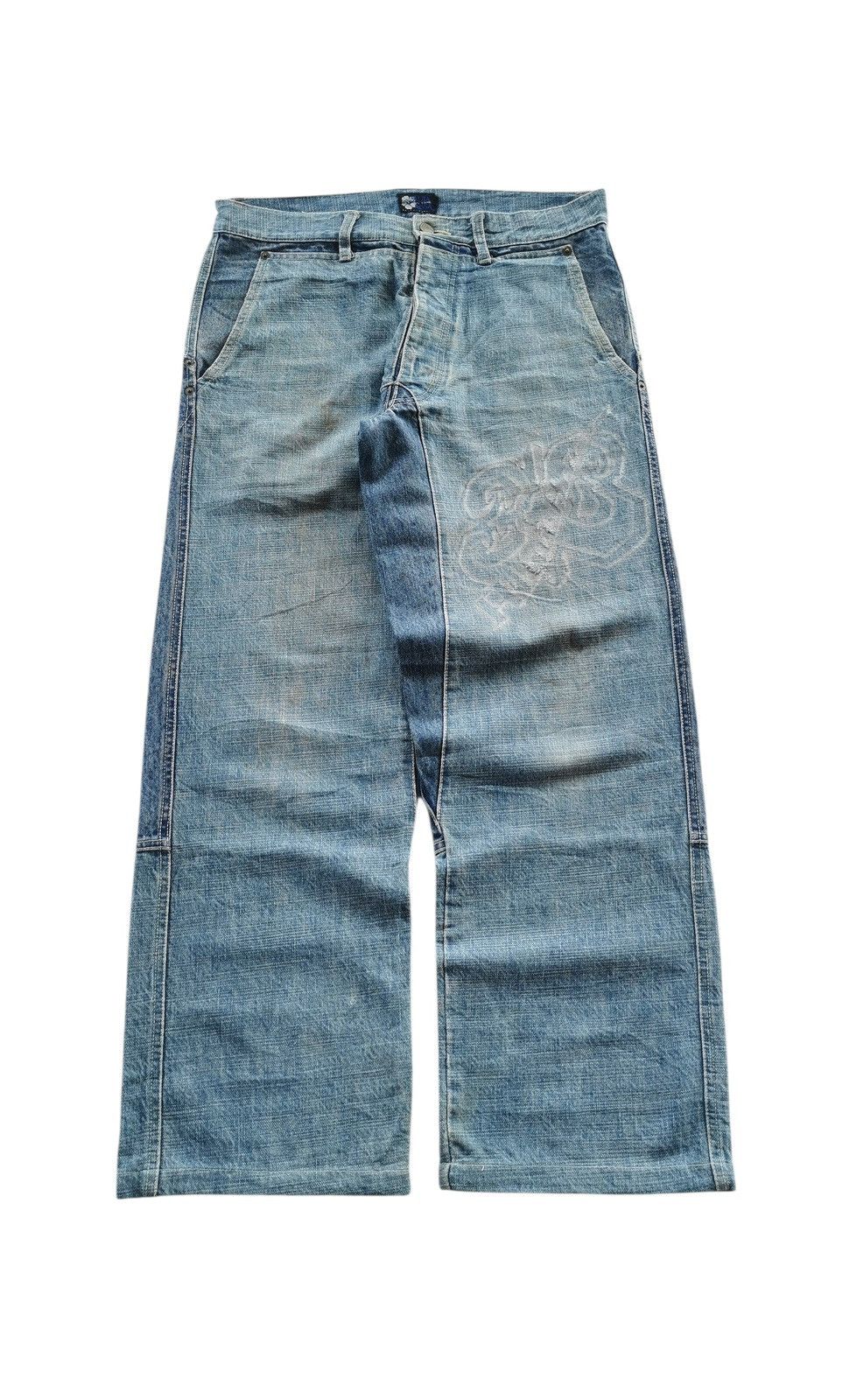 JNCO Alba Rosa Vintage Wide-Leg Baggy Washed Denim Jeans Size US 32 / EU 48 - 3 Thumbnail