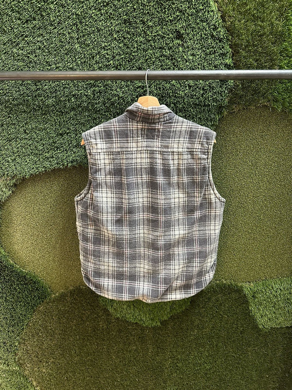 Vintage Vintage Chams Sherpa Lined Plaid Vest Large Size L / US 10 / IT 46 - 2 Thumbnail