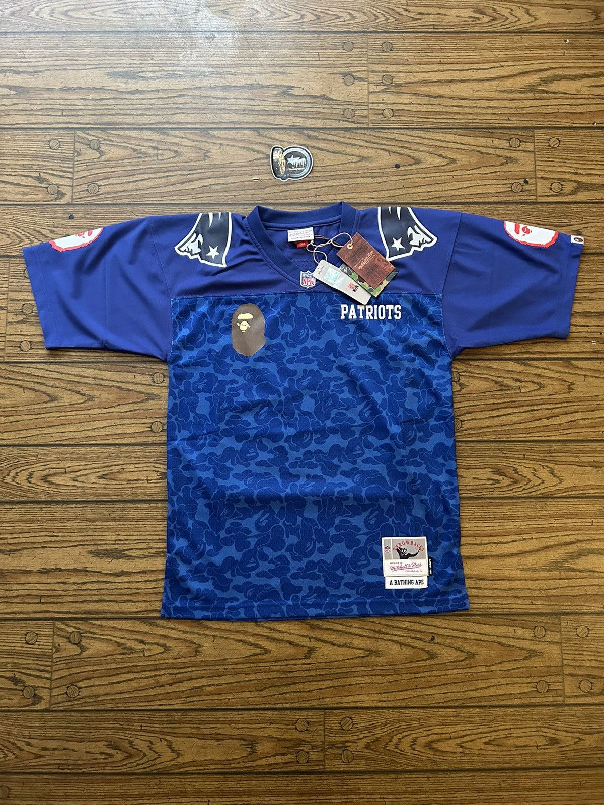 Bape Mitchell Ness Bape x Mitchell Ness Patriots Jersey Grailed