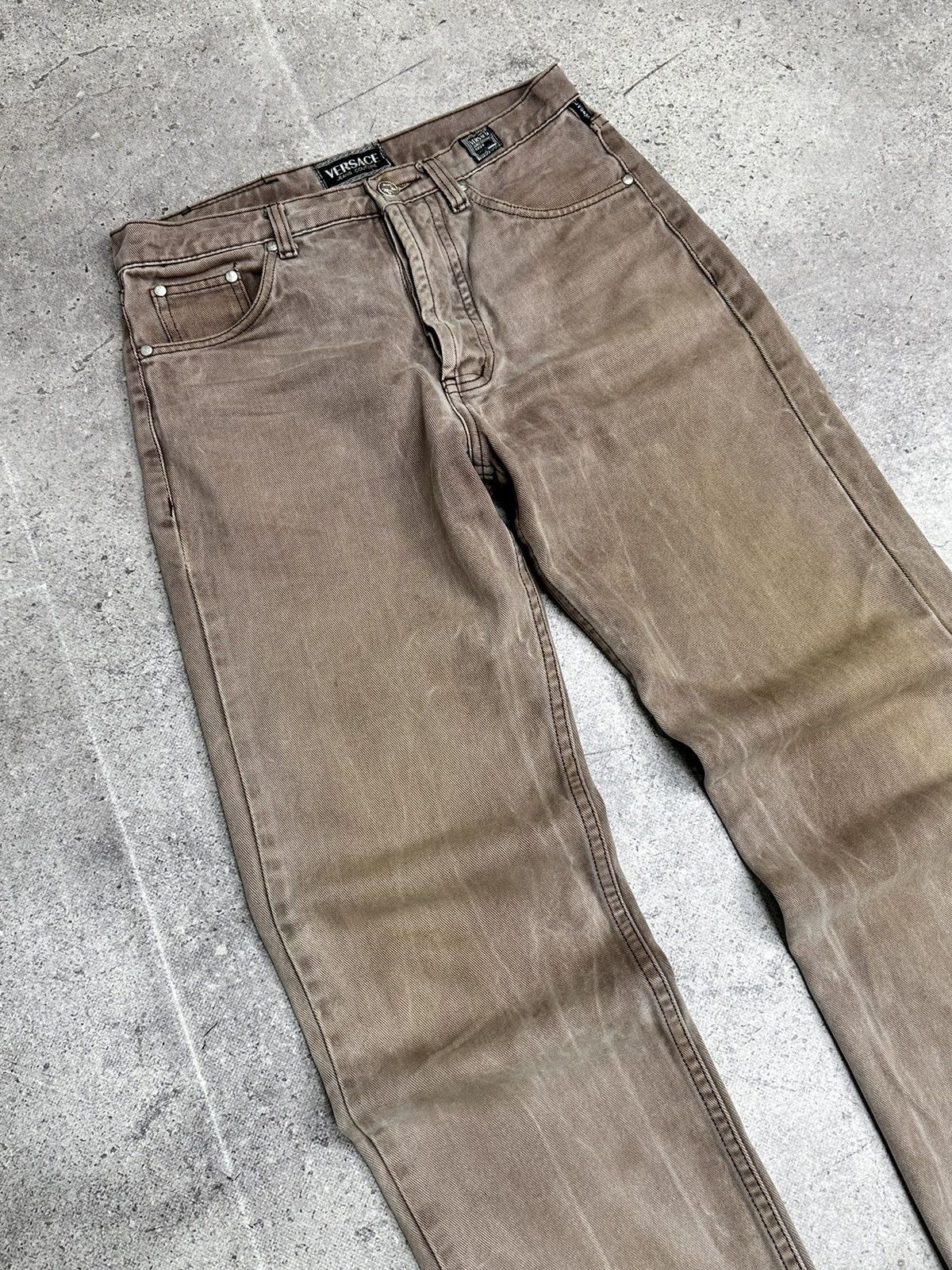 Versace Medusa Versace Original Fit Brown Jeans Style Vintage Pants Size US 31 - 4 Thumbnail