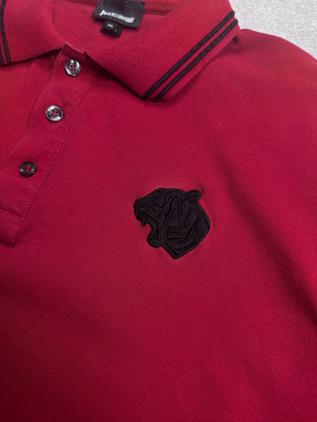 Roberto Cavalli Roberto Cavalli Tiger Polo Shirt XL Red Mens Size US L / EU 52-54 / 3 - 3 Thumbnail