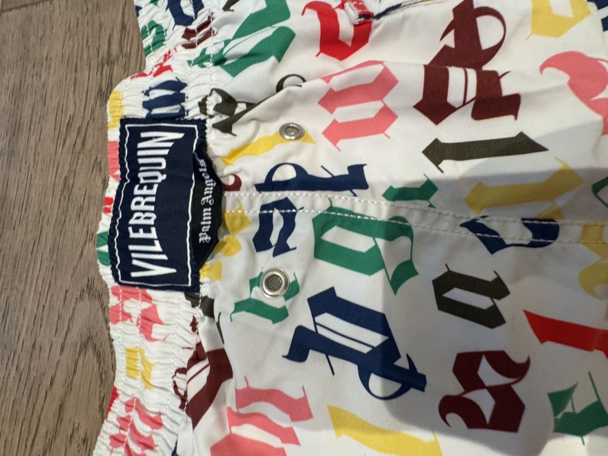 Palm Angels Palm Angels Monogram Logo Swim Shorts White Multi M Size US 33 - 13 Thumbnail